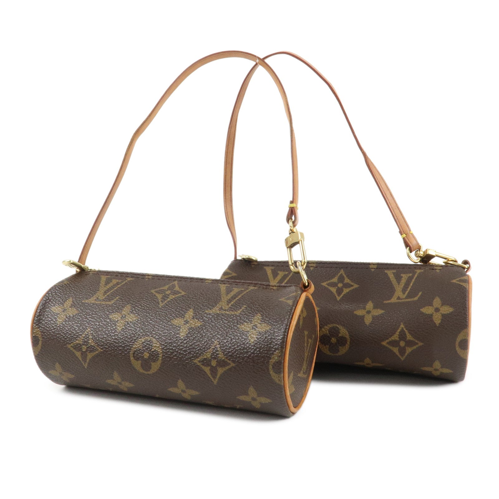 Louis Vuitton Set of 2 Monogram Mini Pouch for Papillon Bag Brown Used