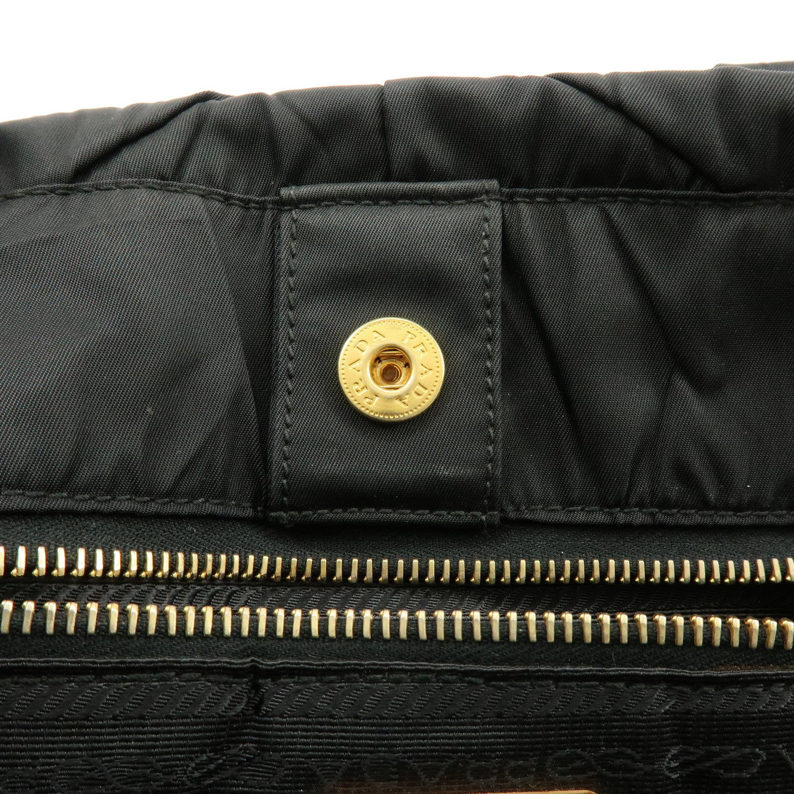 PRADA Nylon 2Way Bag Hand Bag Shoulder Bag Black BN1593