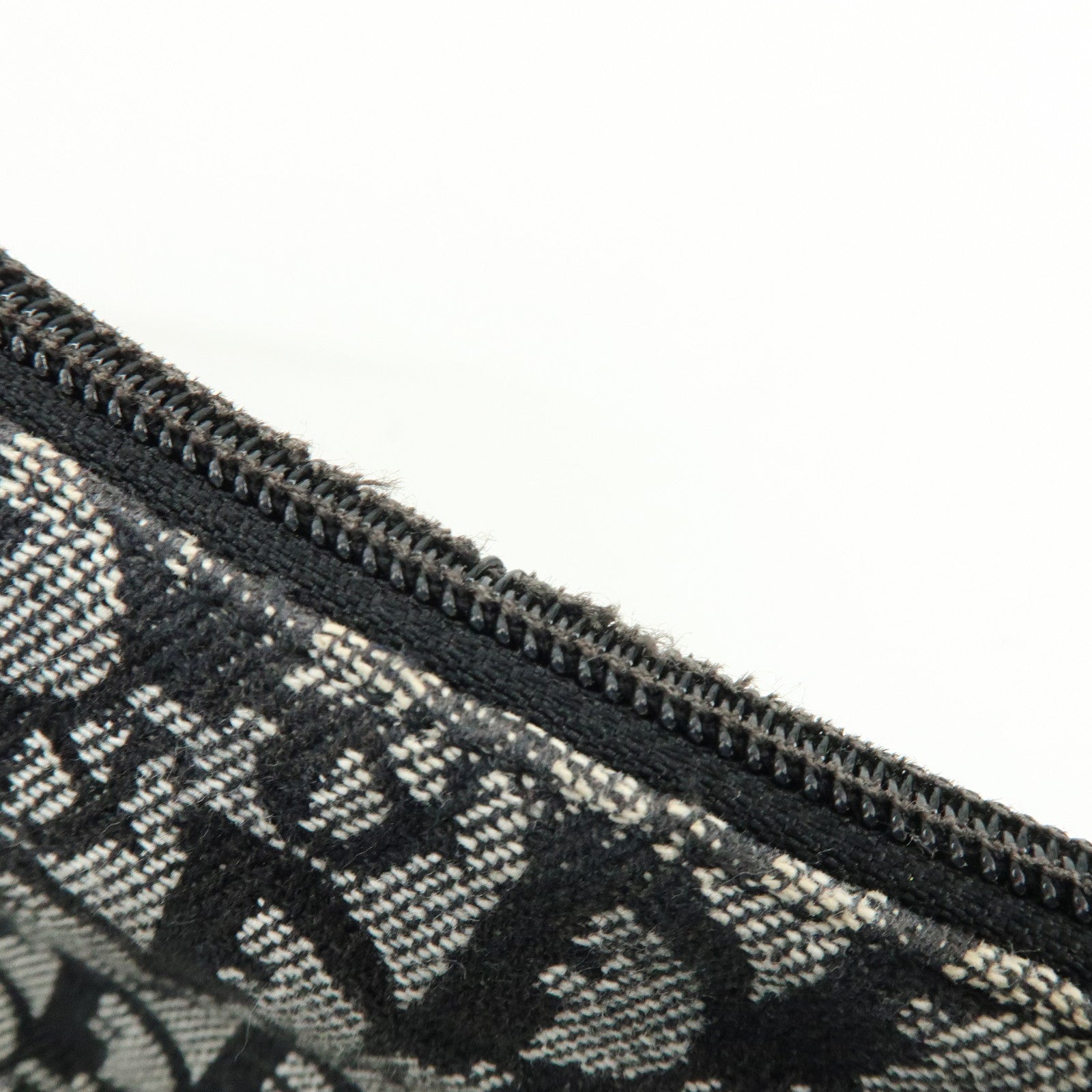 Christian Dior Trotter Jacquard Leather Shoulder Bag Black