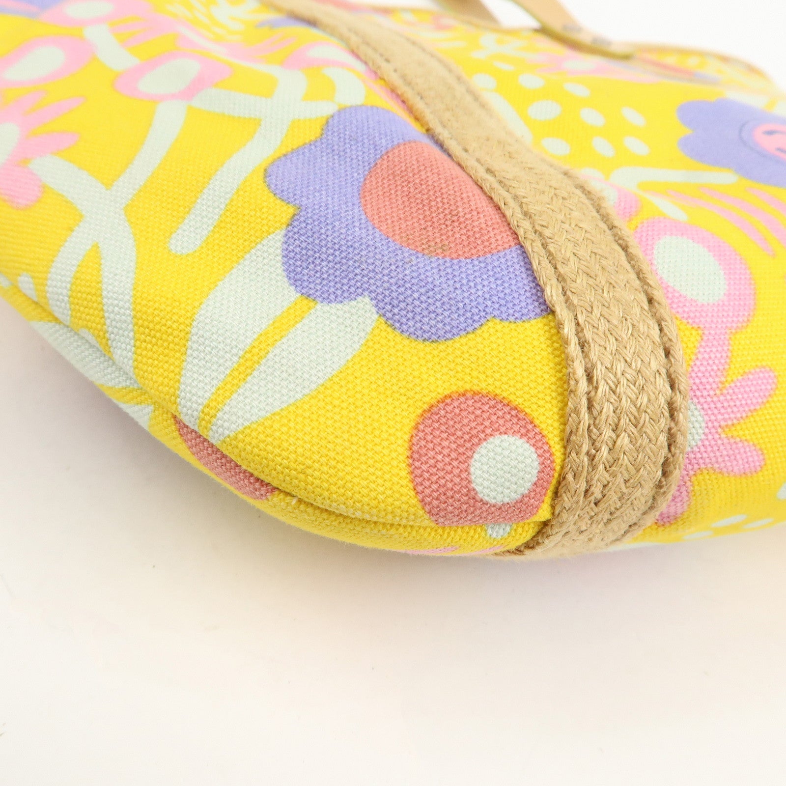 CHANEL Canvas High Summer Flower Tote Bag Shoulder Bag Yellow
