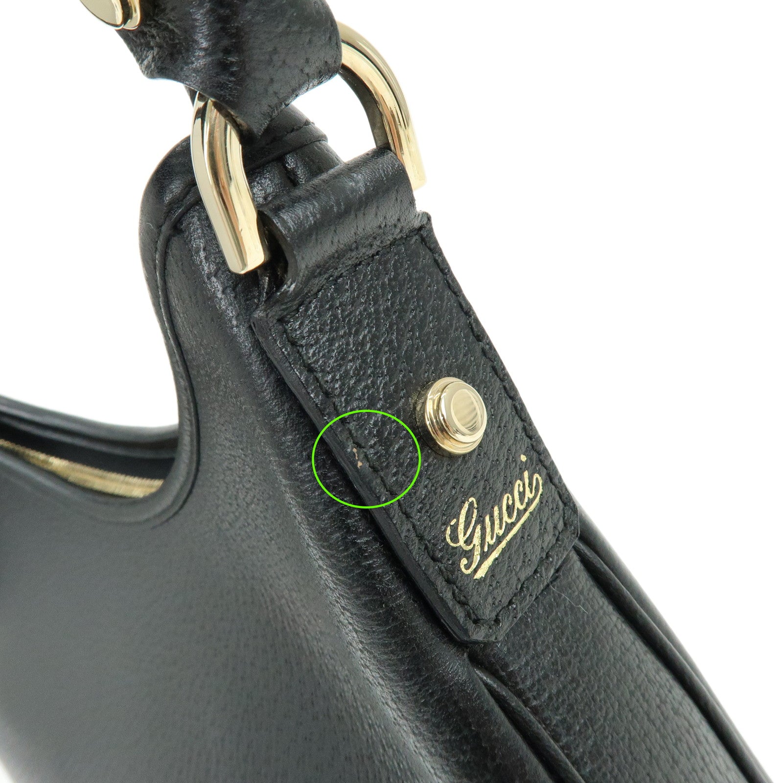 GUCCI Abbey Leather Shoulder Bag Hand Bag Black 130738