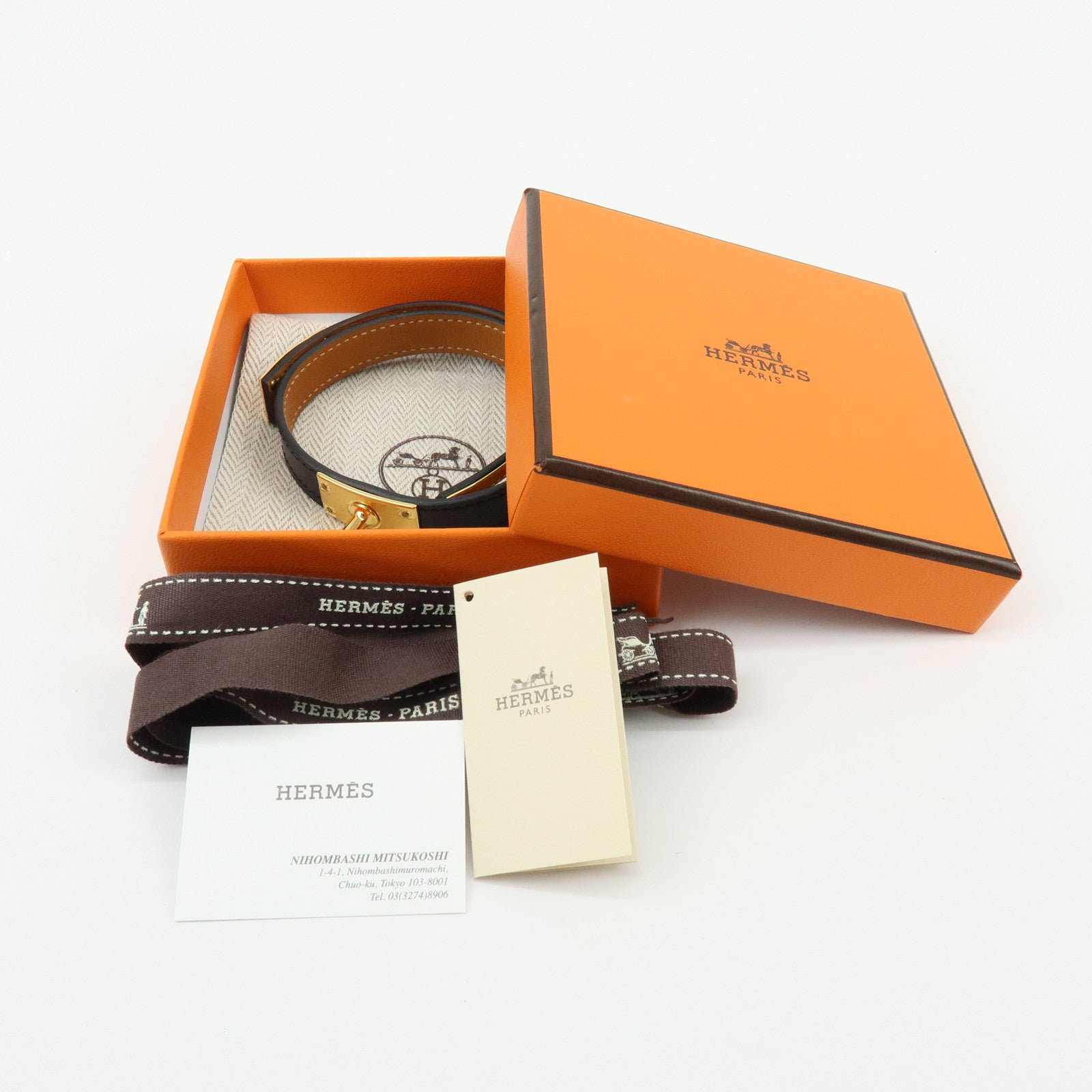 HERMES Vaux Swift Mini Kelly Double Tour Bracelet D Stamped Black