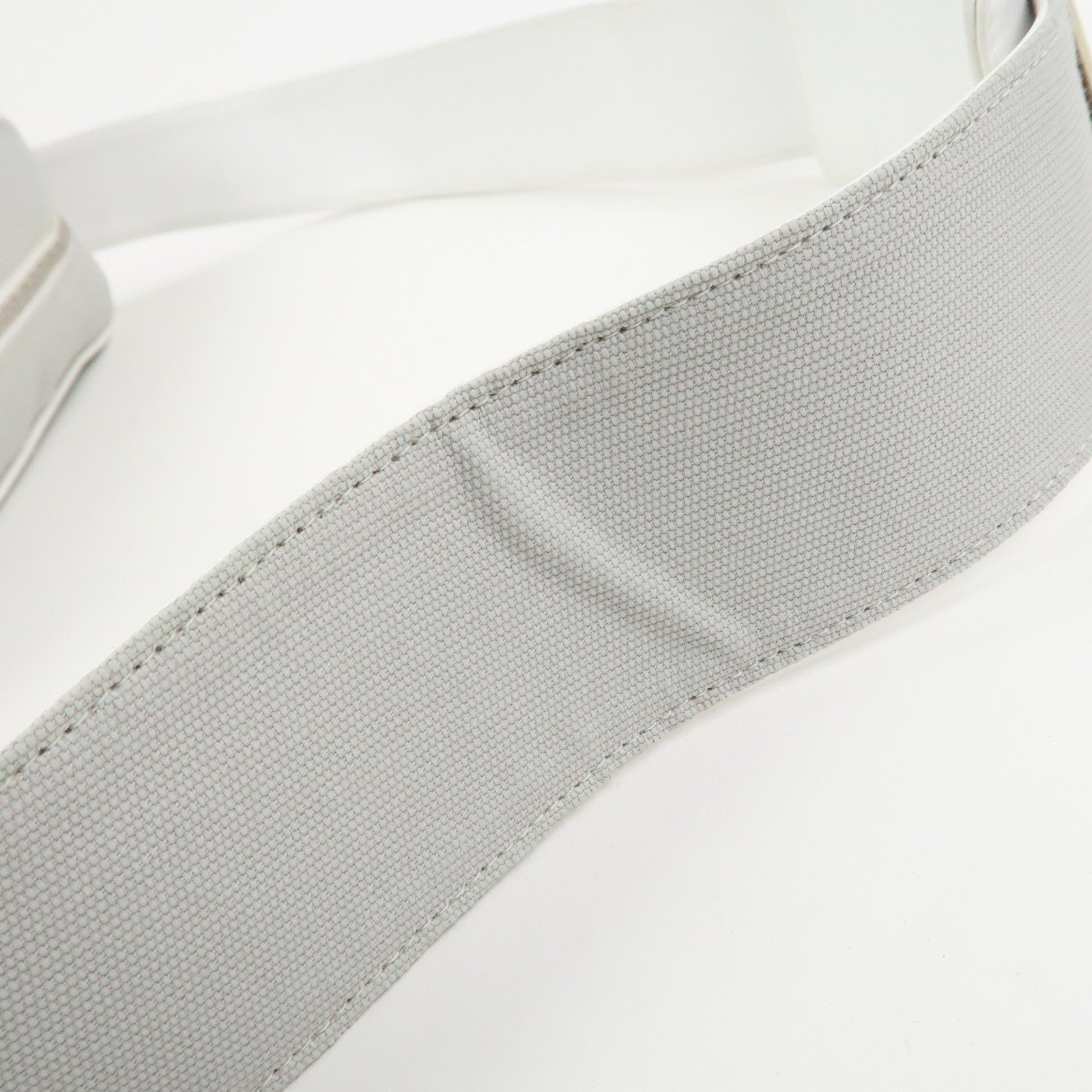 CHANEL Sports Line COCO Mark Canvas Leather Shoulder Bag Gray White