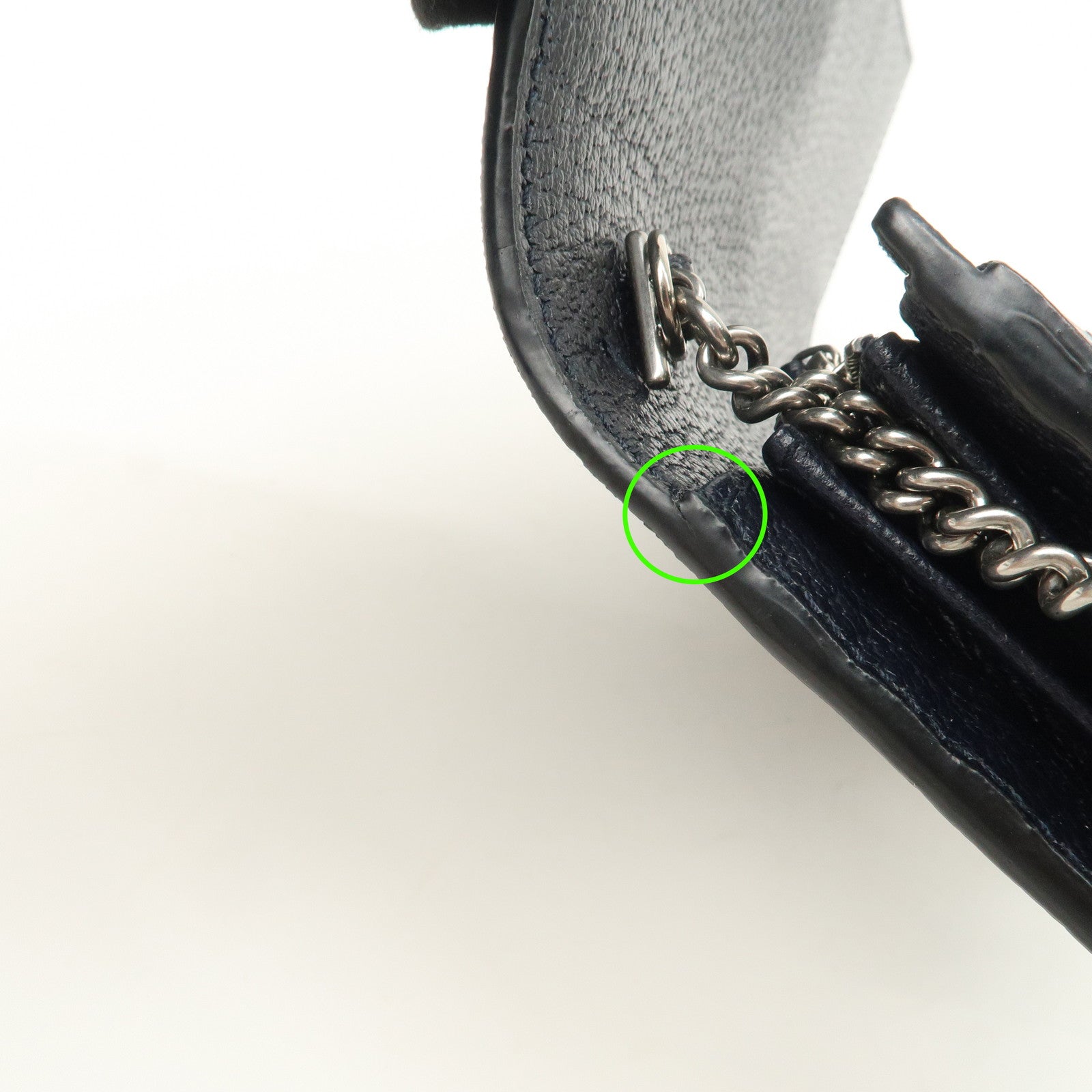 GUCCI New Jackie 1961 Sherry GG Supreme Chain Wallet Navy 652681