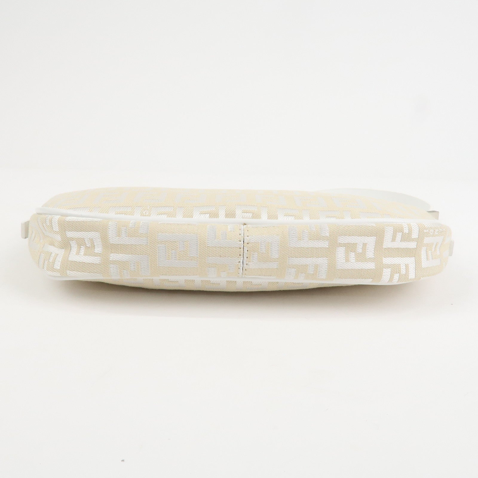 FENDI Zucchino Canvas Leather Accessory Pouch Shoulder Bag 8BR133