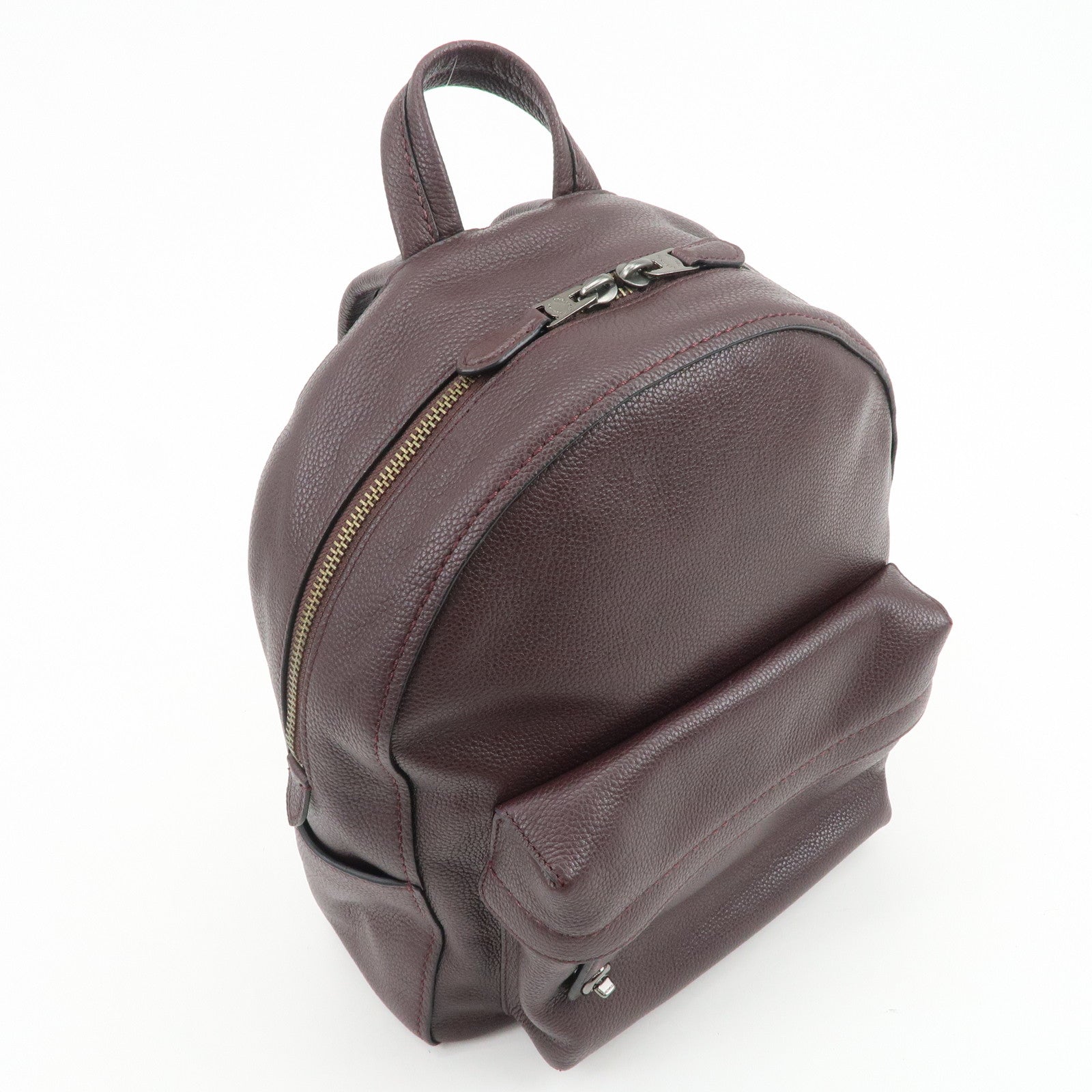 COACH Logo Leather Backpack Rucksack Brown