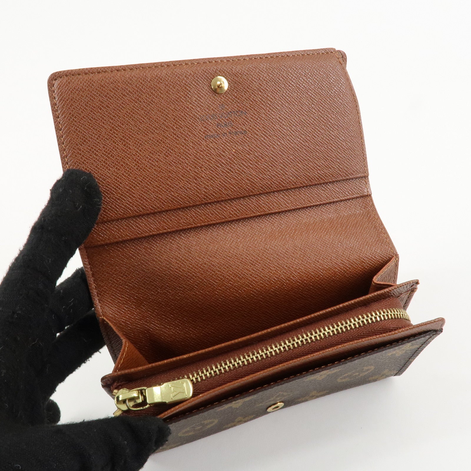 Louis Vuitton Monogram Porte Monnaie Zip Bifold Wallet M61735 Used