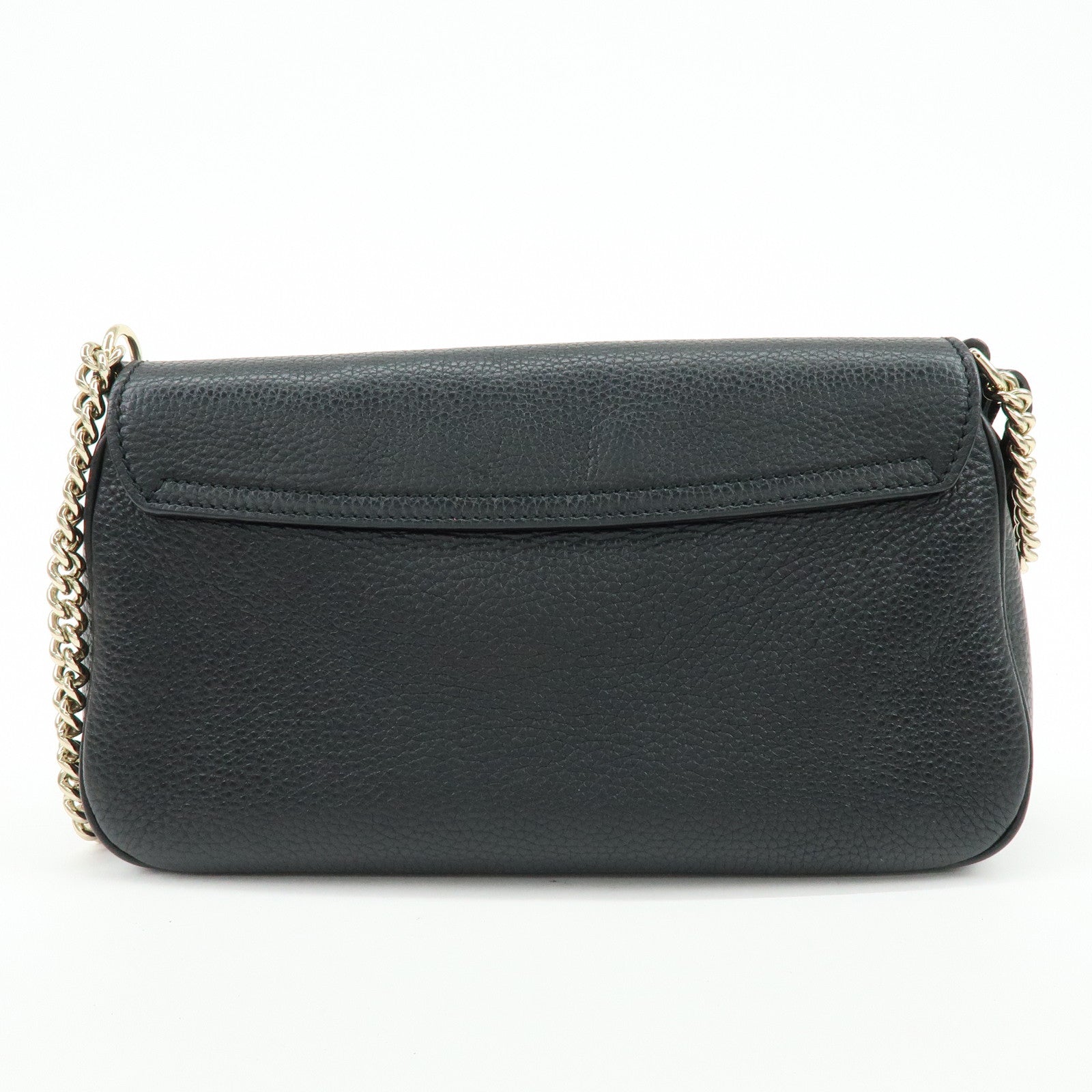 GUCCI SOHO Calf Leather Chain Shoulder Crossbody Bag Black 536224