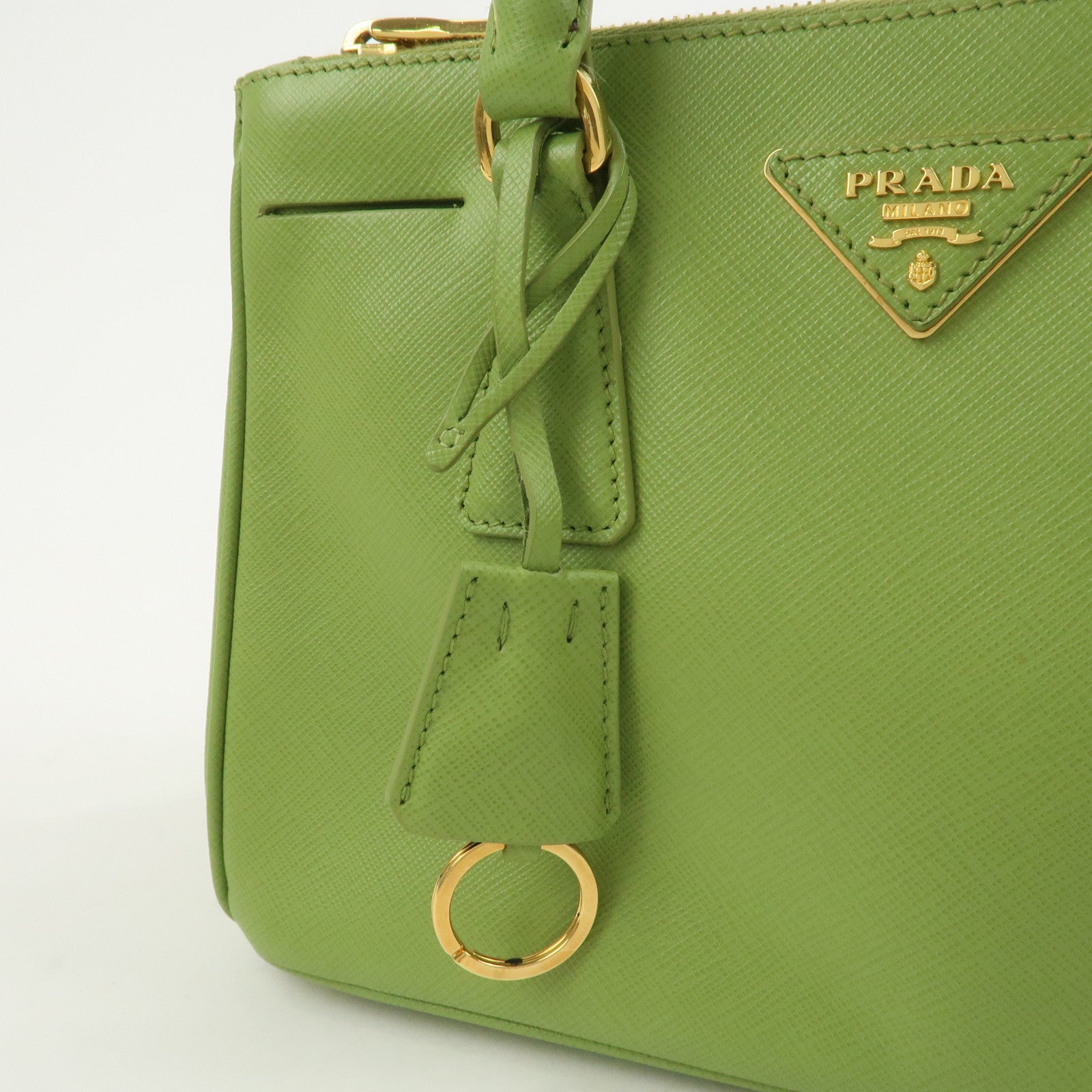 PRADA Galleria 2WAY Bag Hand Bag Shoulder Bag Light Green BN2316