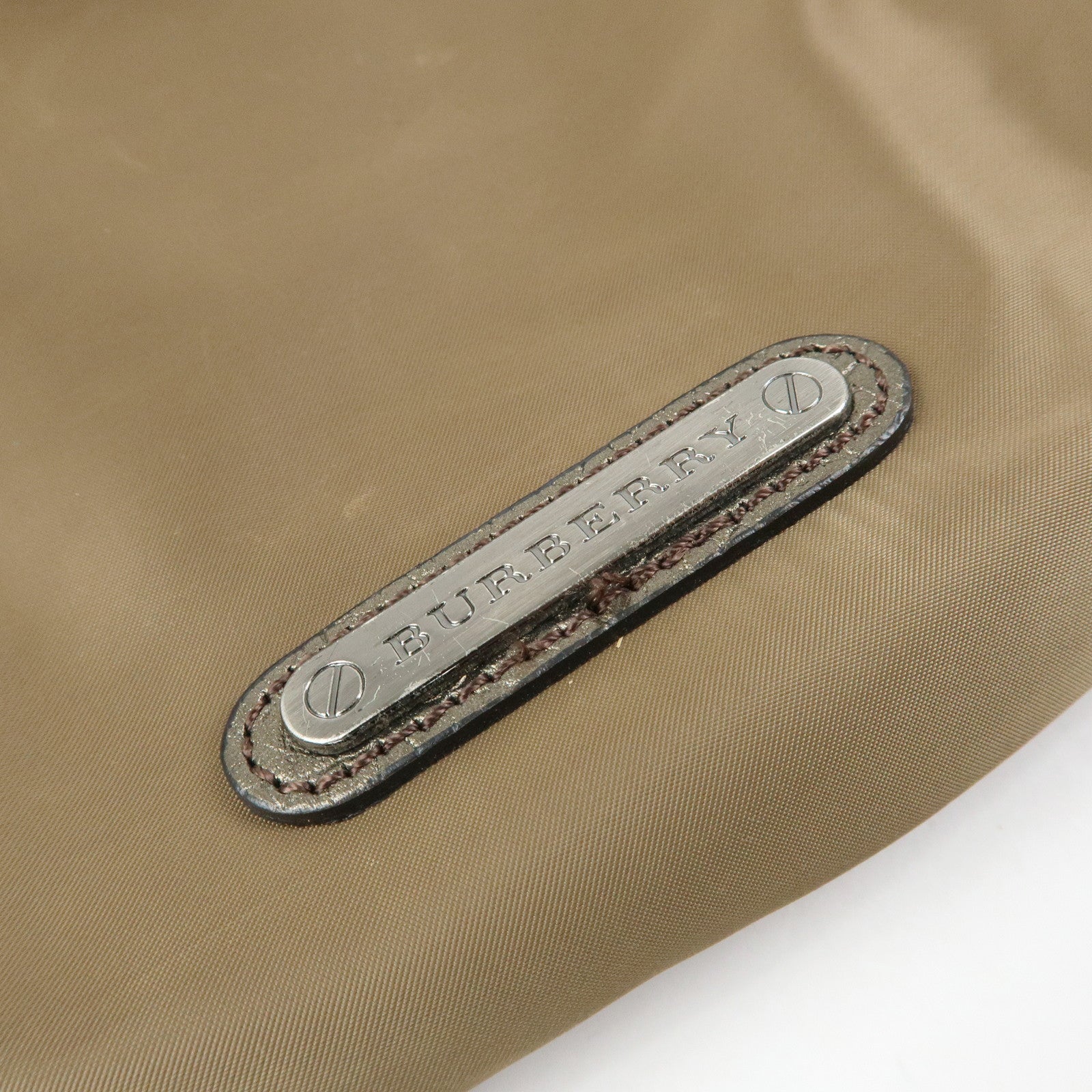 BURBERRY Nylon Leather Shoulder Bag Crossbody Bag Khaki