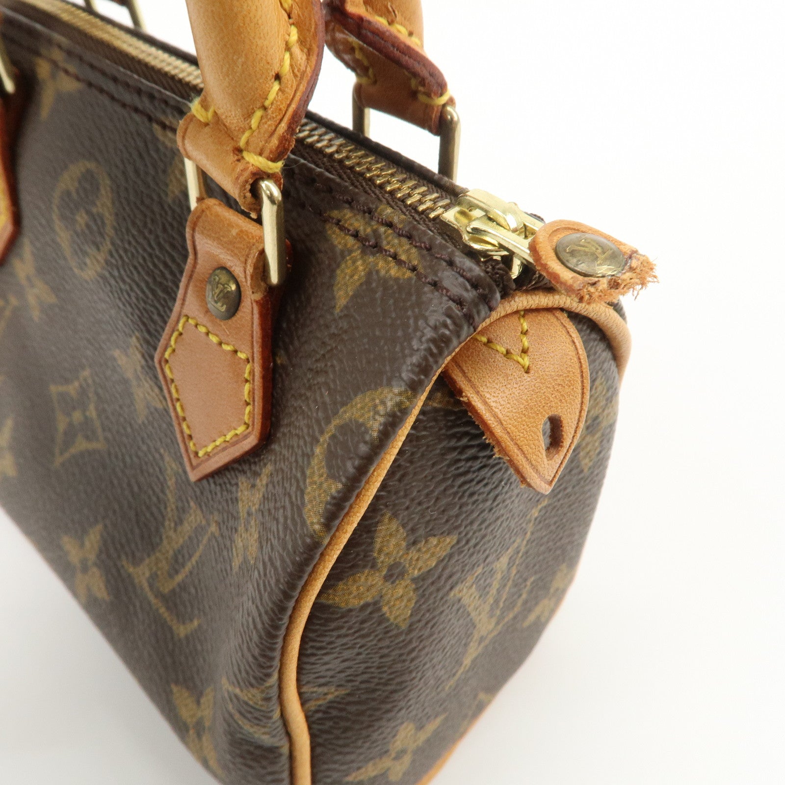 Louis Vuitton Monogram Mini Speedy Hand Bag Boston Bag Brown M41534