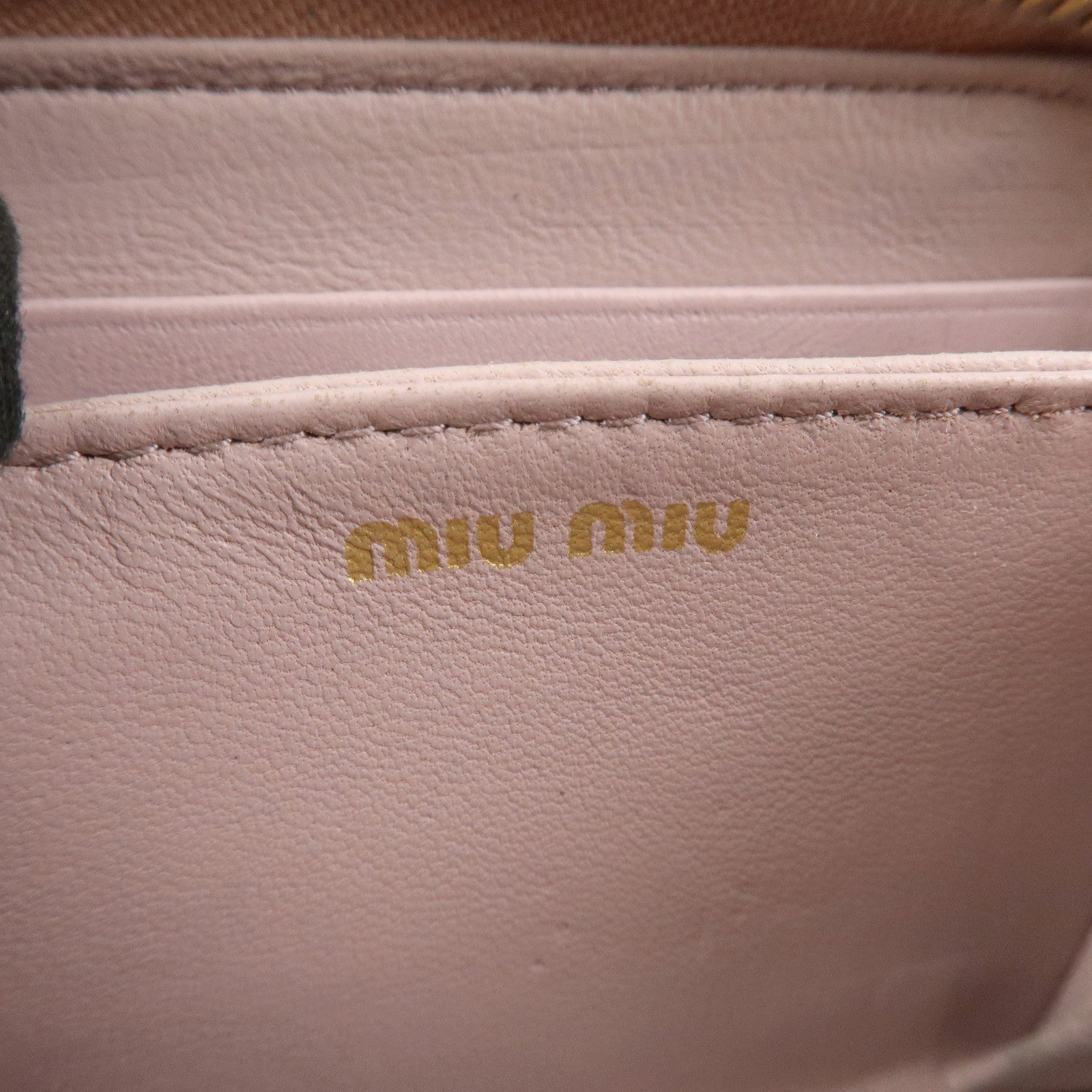 MIU MIU Matelasse Set of 3 Wallet Key Case Pink Beige Green