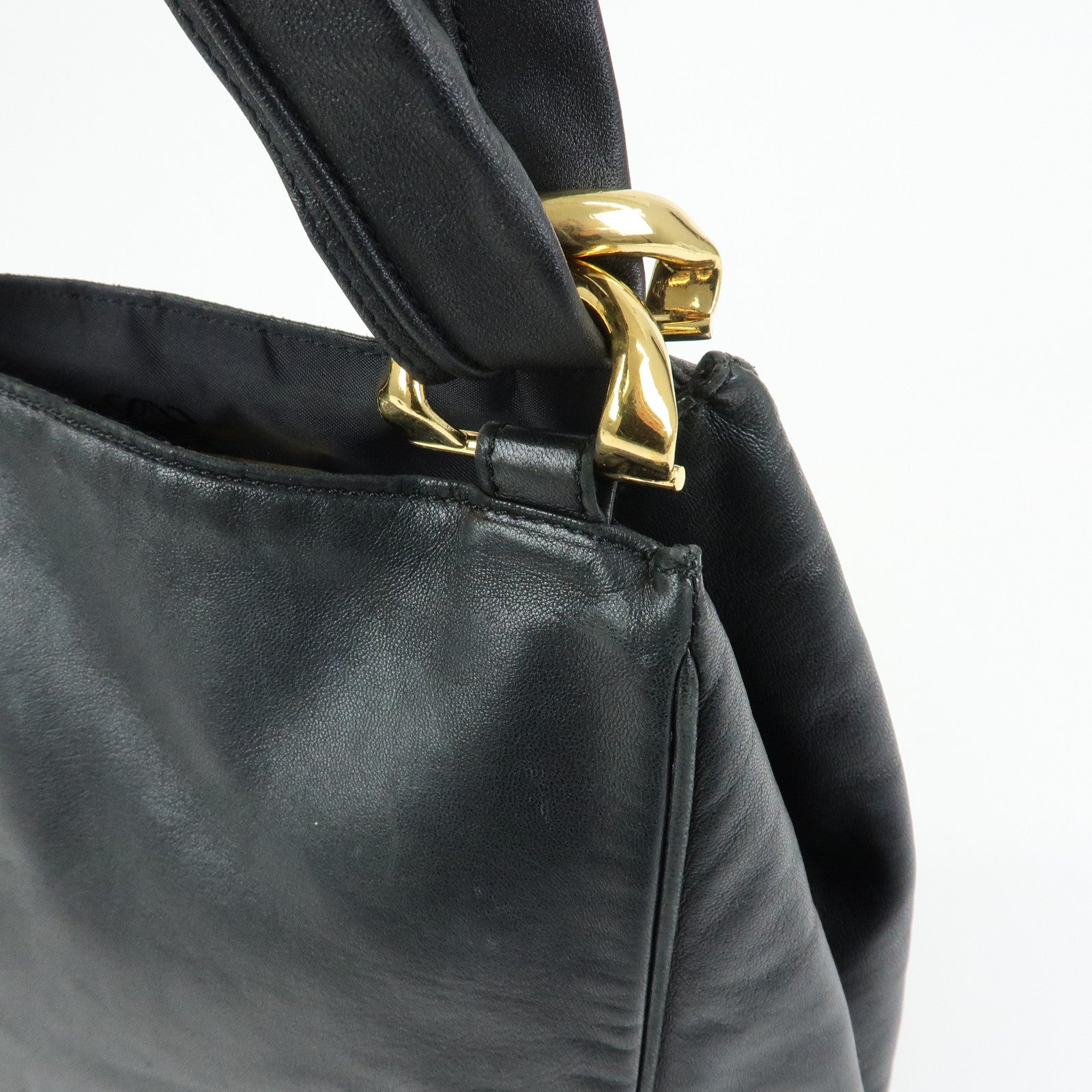LOEWE Anagram Nappa Leather Hand Bag Shoulder Bag Black