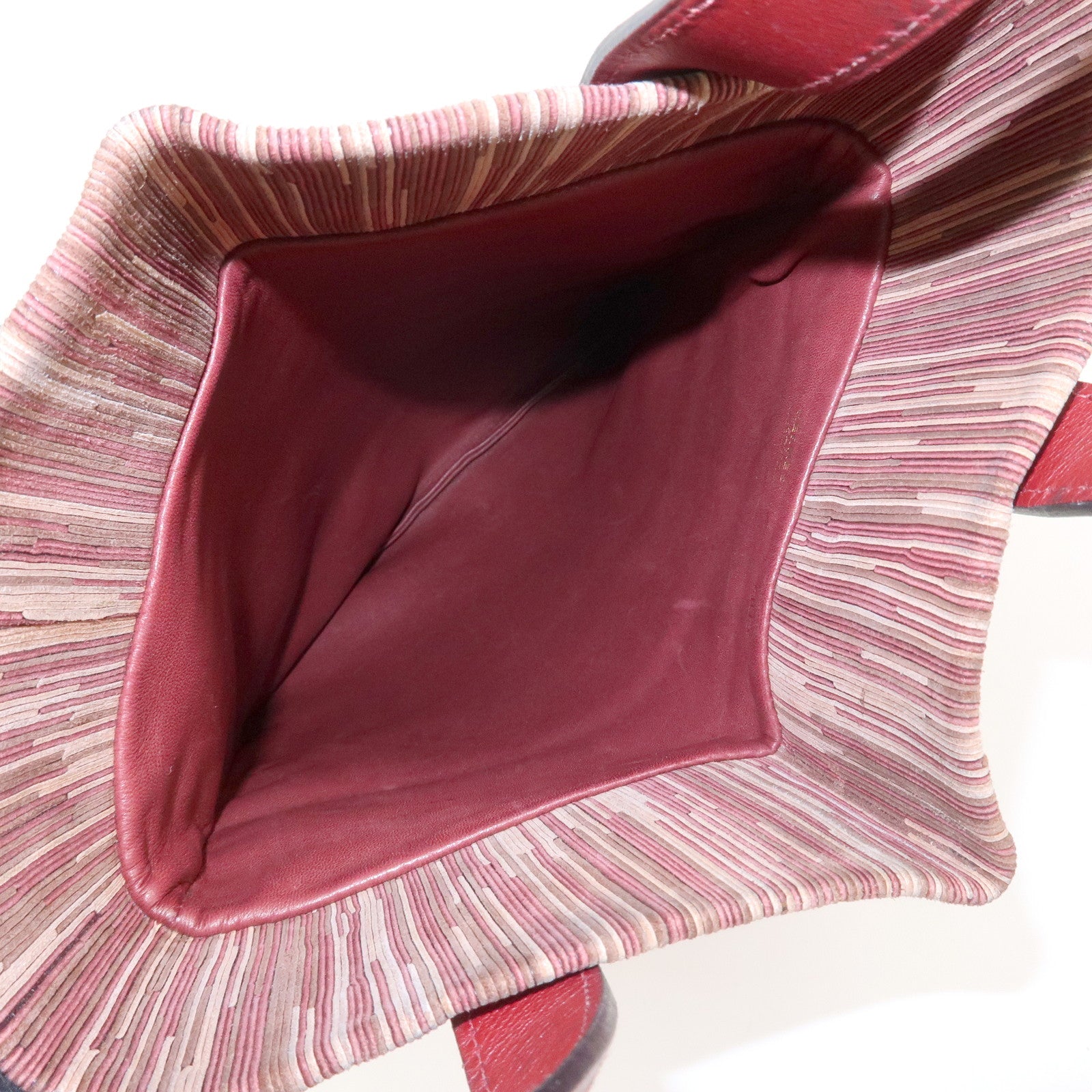 HERMES Leather Vibrato Jules Hand Bag F Engraved Multicolor Used