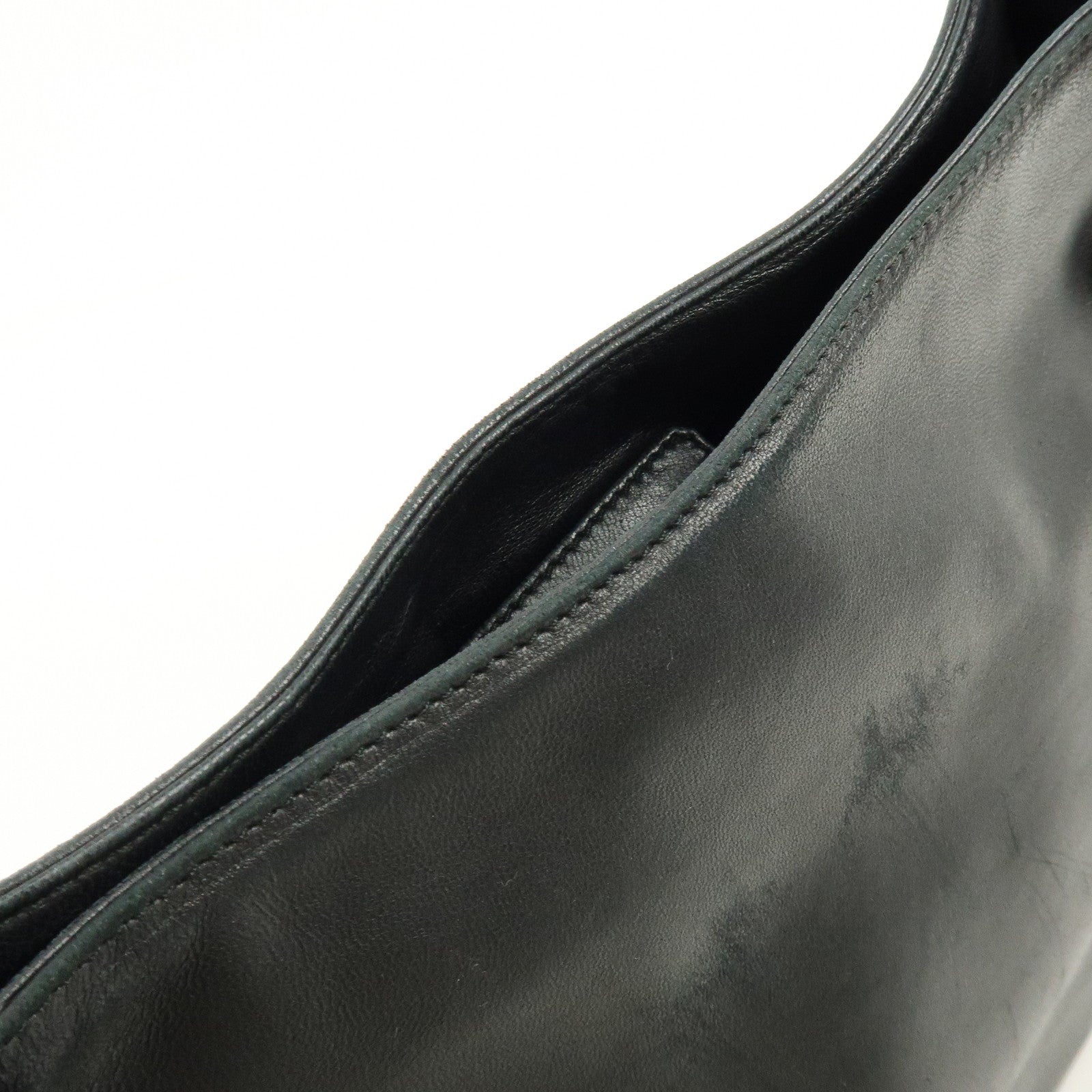 PRADA Leather Plastic Hobo Shoulder Bag Hand Bag Black