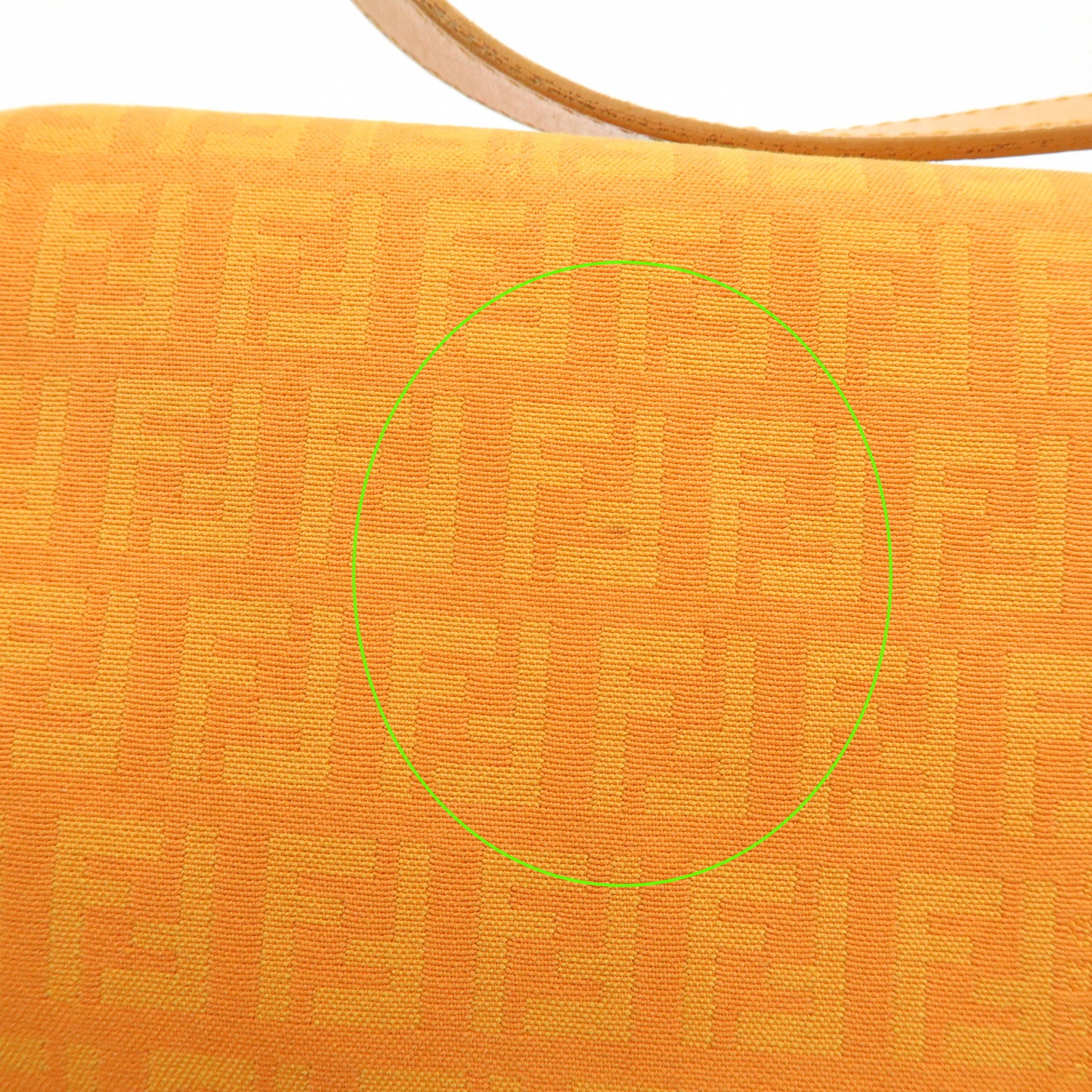 FENDI Mamma Baguette Zucchino Canvas Leather Shoulder Bag 8BR001