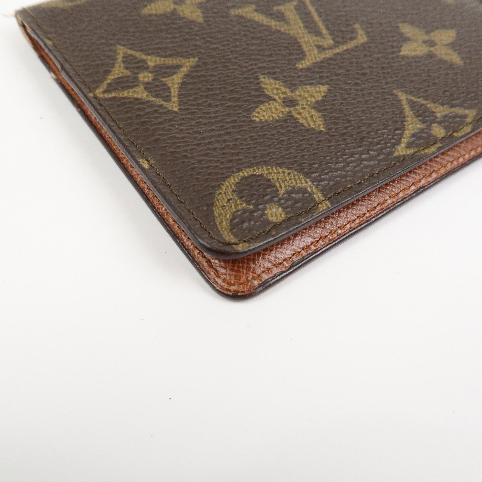 Louis Vuitton Monogram Canvas Leather Card Case Card Holder Brown