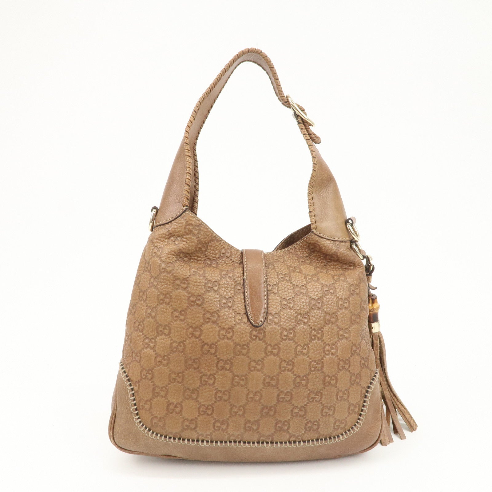 GUCCI Guccissima Bamboo New Jackie Leather 2Way Bag 219725 Used