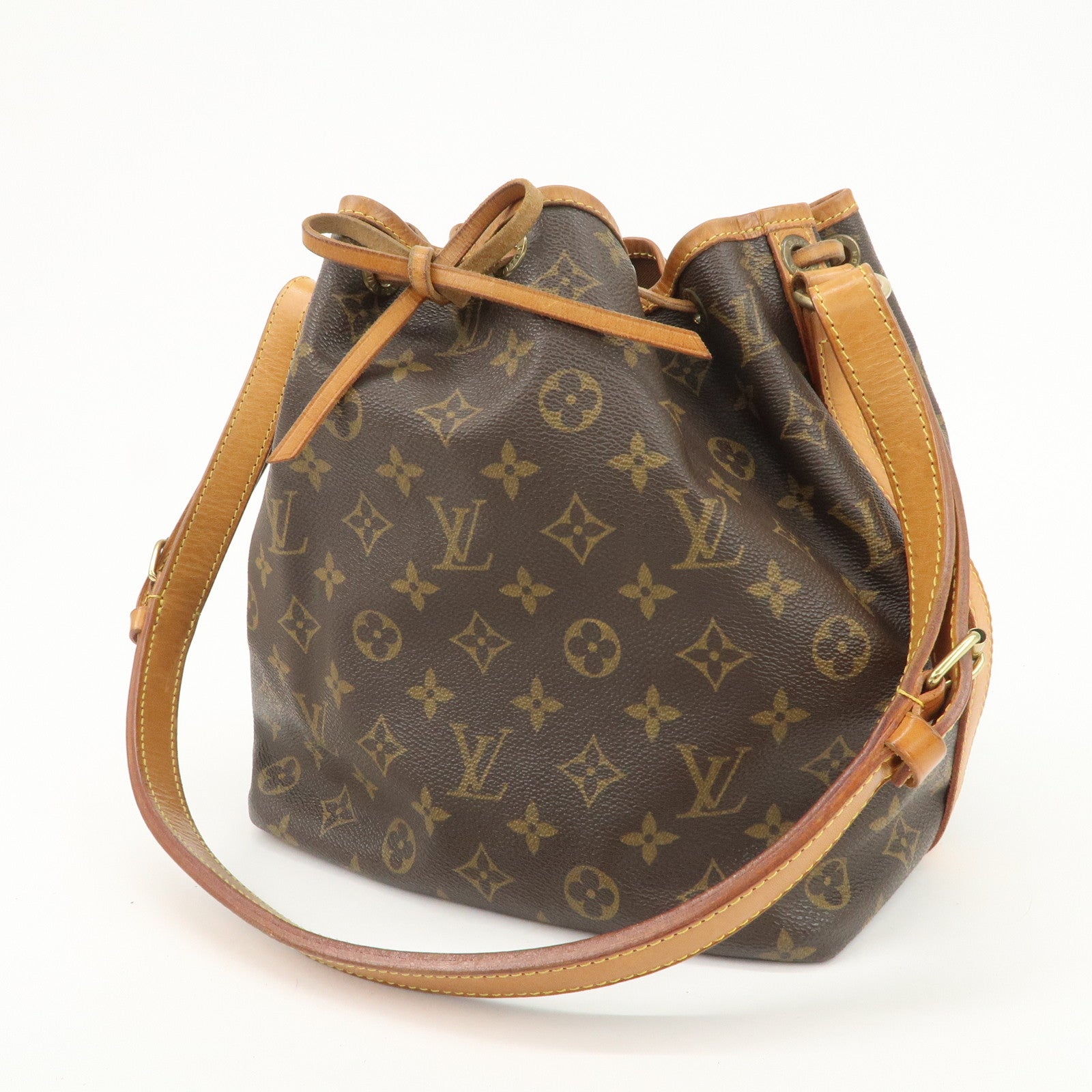 Louis Vuitton Monogram Canvas Petit Noe Shoulder Bag Brown M42226