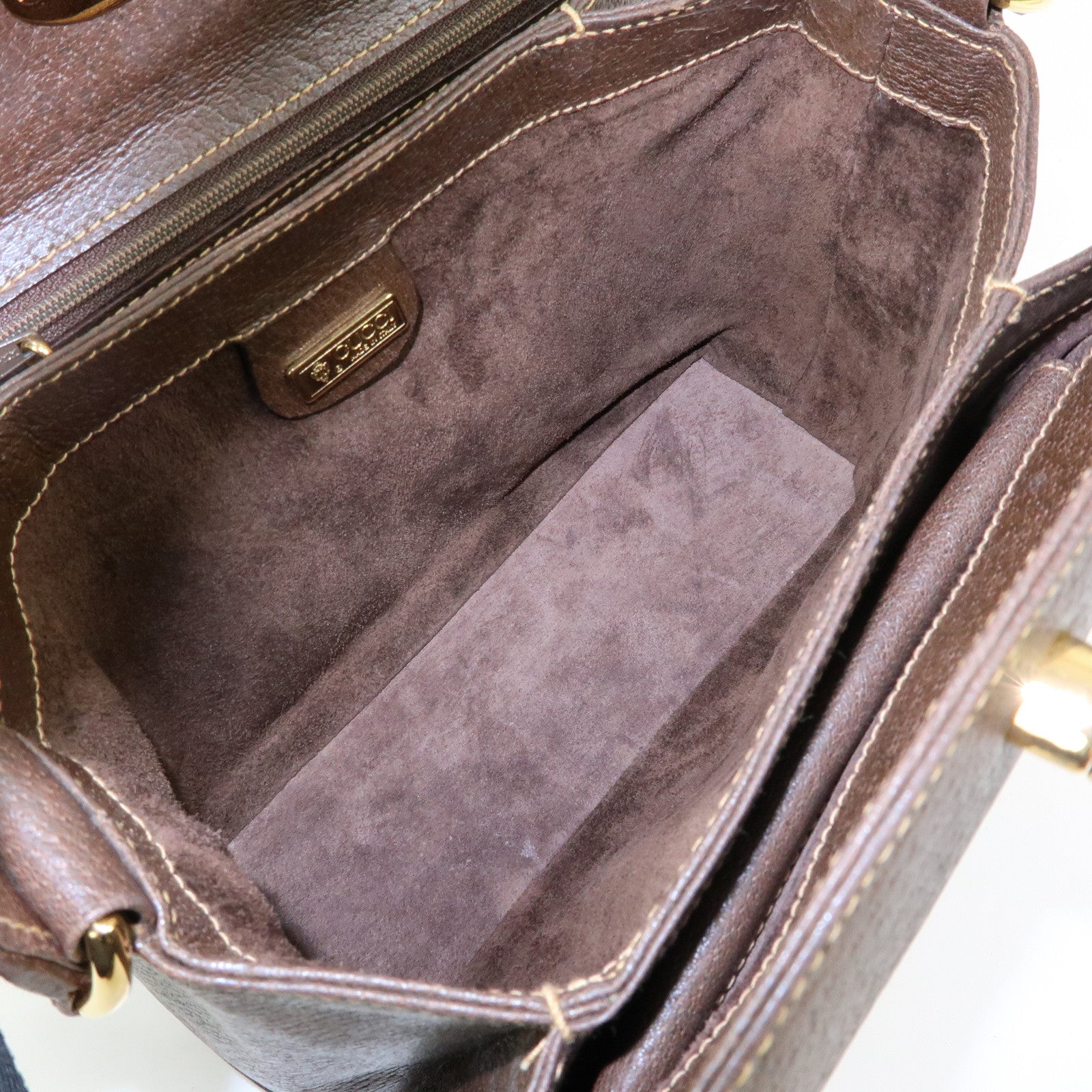GUCCI Old Gucci Leather Hand Bag Brown 000・406・0025