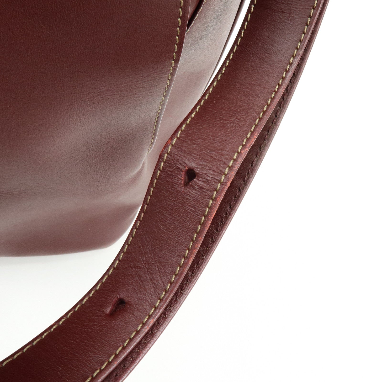 Cartier Must de Cartier Leather Shoulder Crossbody Bag Bordeaux