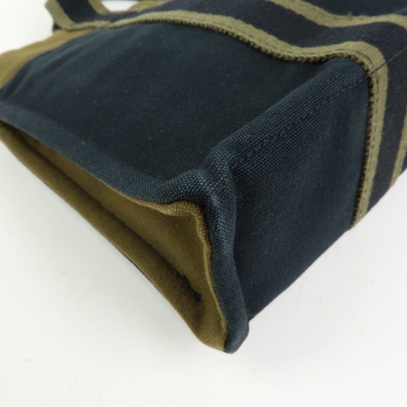 HERMES Fourre Tout PM Canvas Tote Bag Hand Bag Navy Khaki