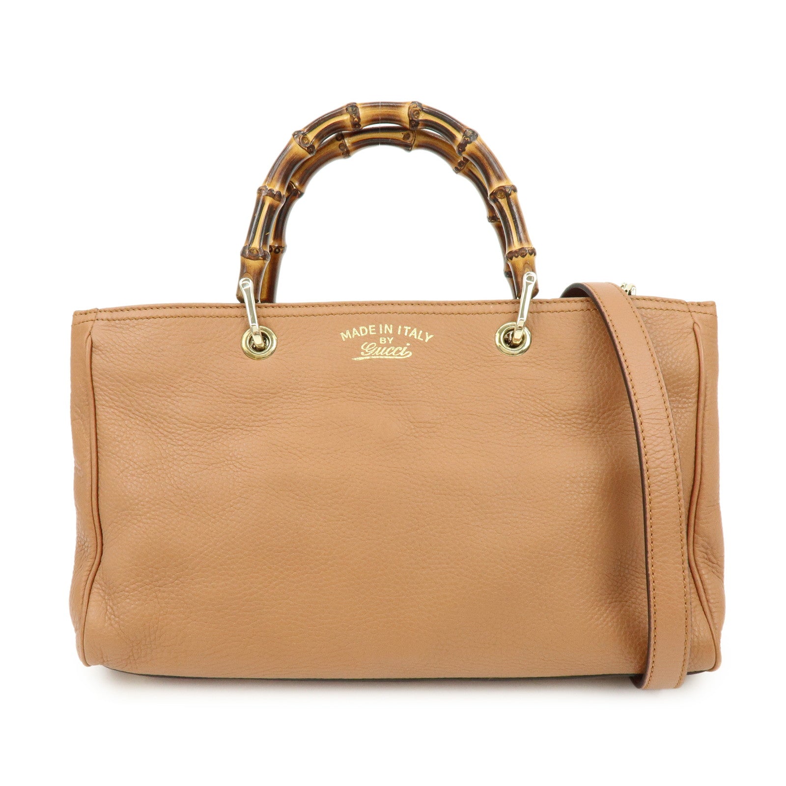 GUCCI Bamboo Shopper Medium 2Way Bag Shoulder Bag Brown 323660