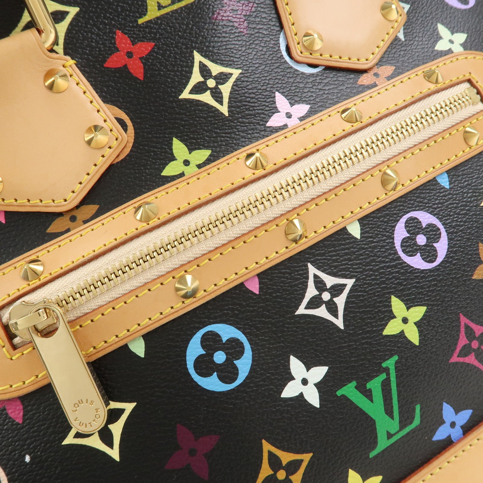 Louis Vuitton Monogram Multicolor Alma Hand Bag Noir M92646