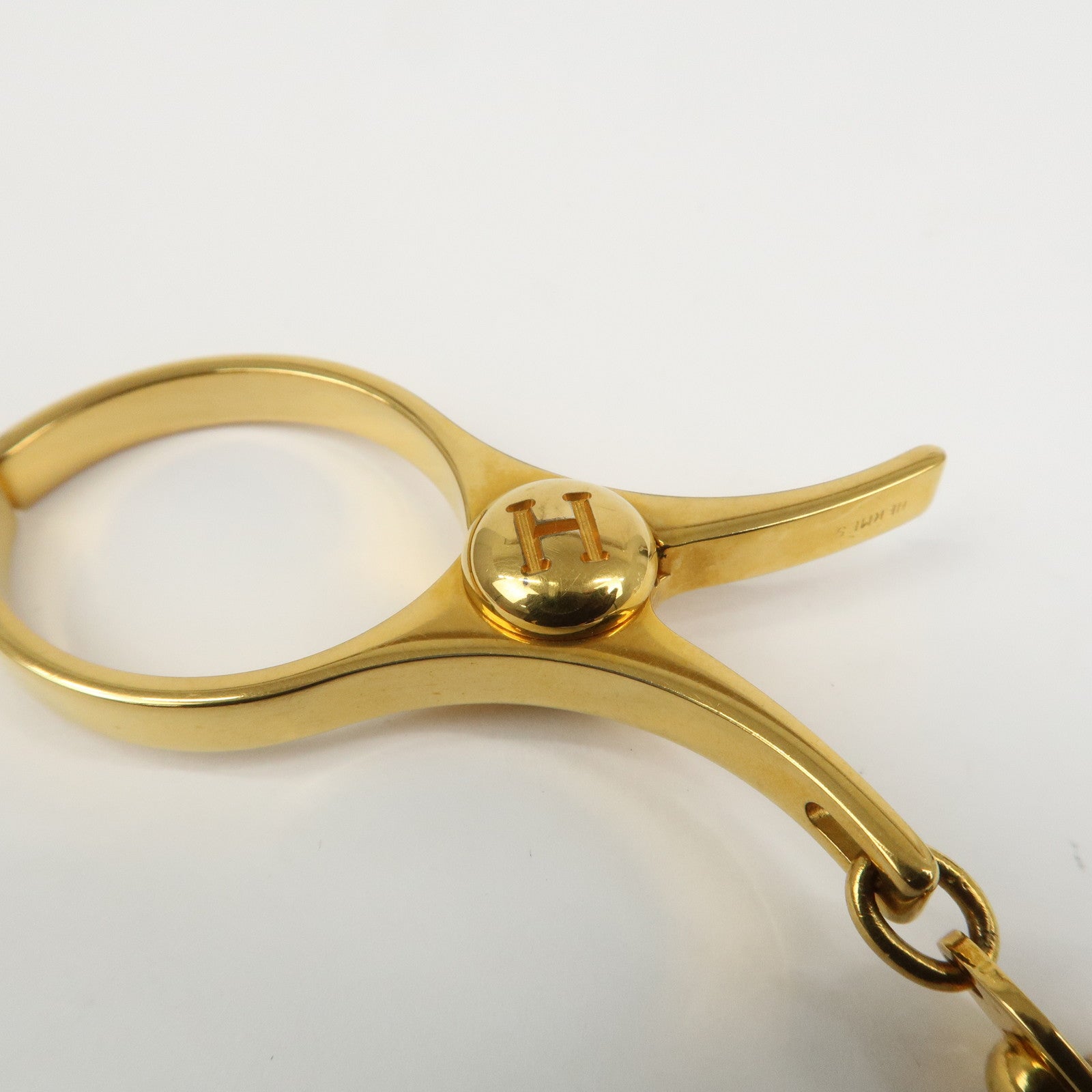 HERMES Filou Metal Glove Clip Glove Holder Gold