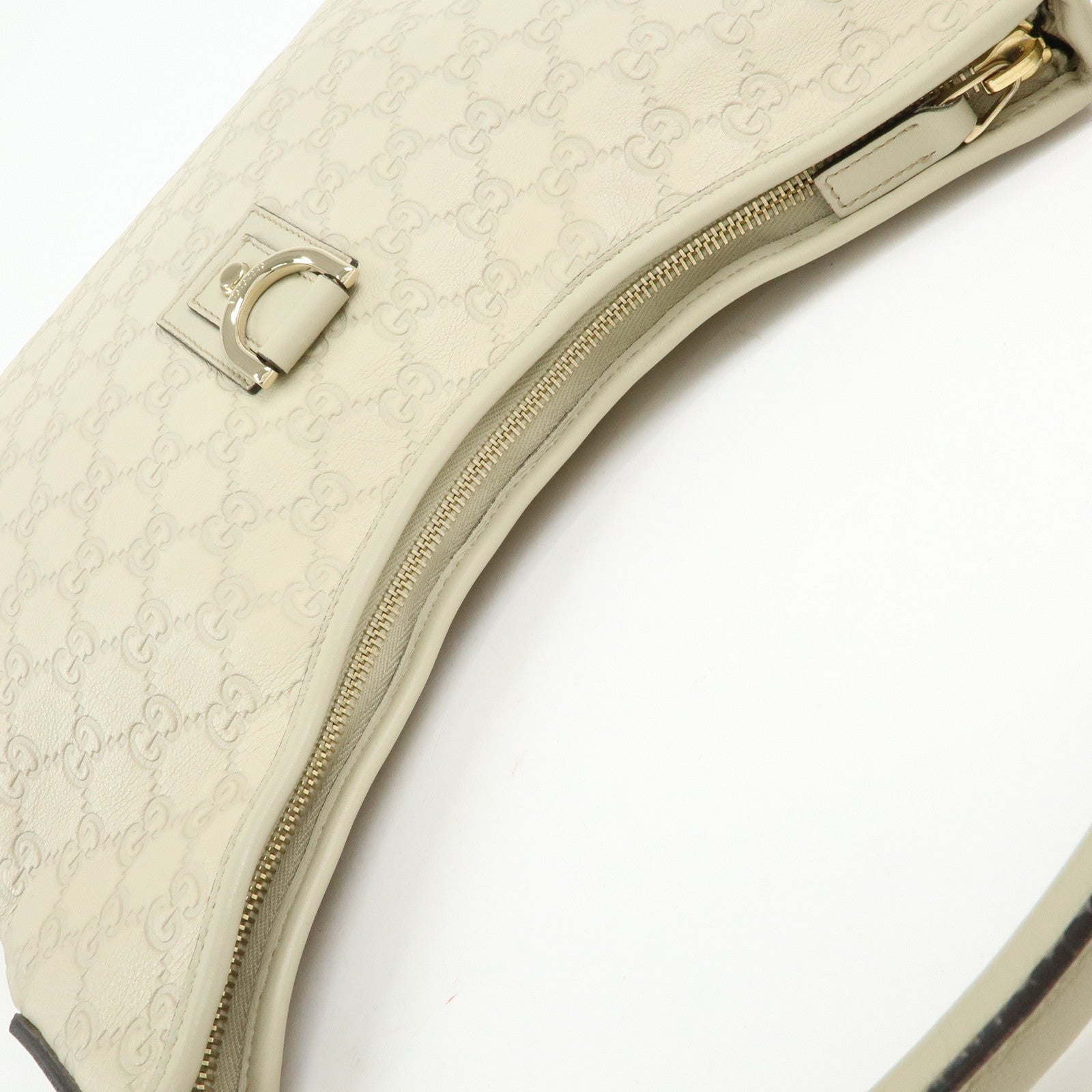 GUCCI Abbey Guccissima Leather Shoulder Bag Hand Bag White 130737