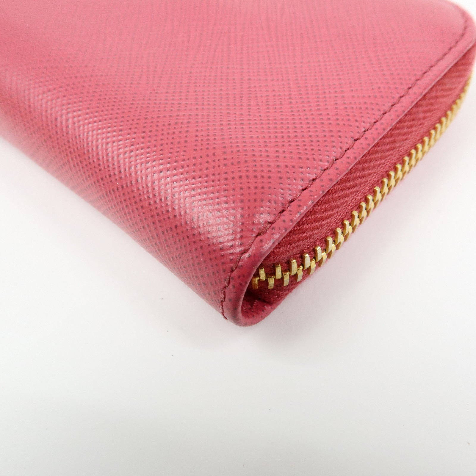 PRADA Saffiano Leather Zippy Coin Case Coin Purse Pink 1MM268