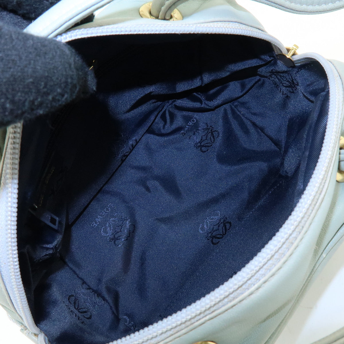 LOEWE Anagram Nappa Leather Mini Hand Bag Blue