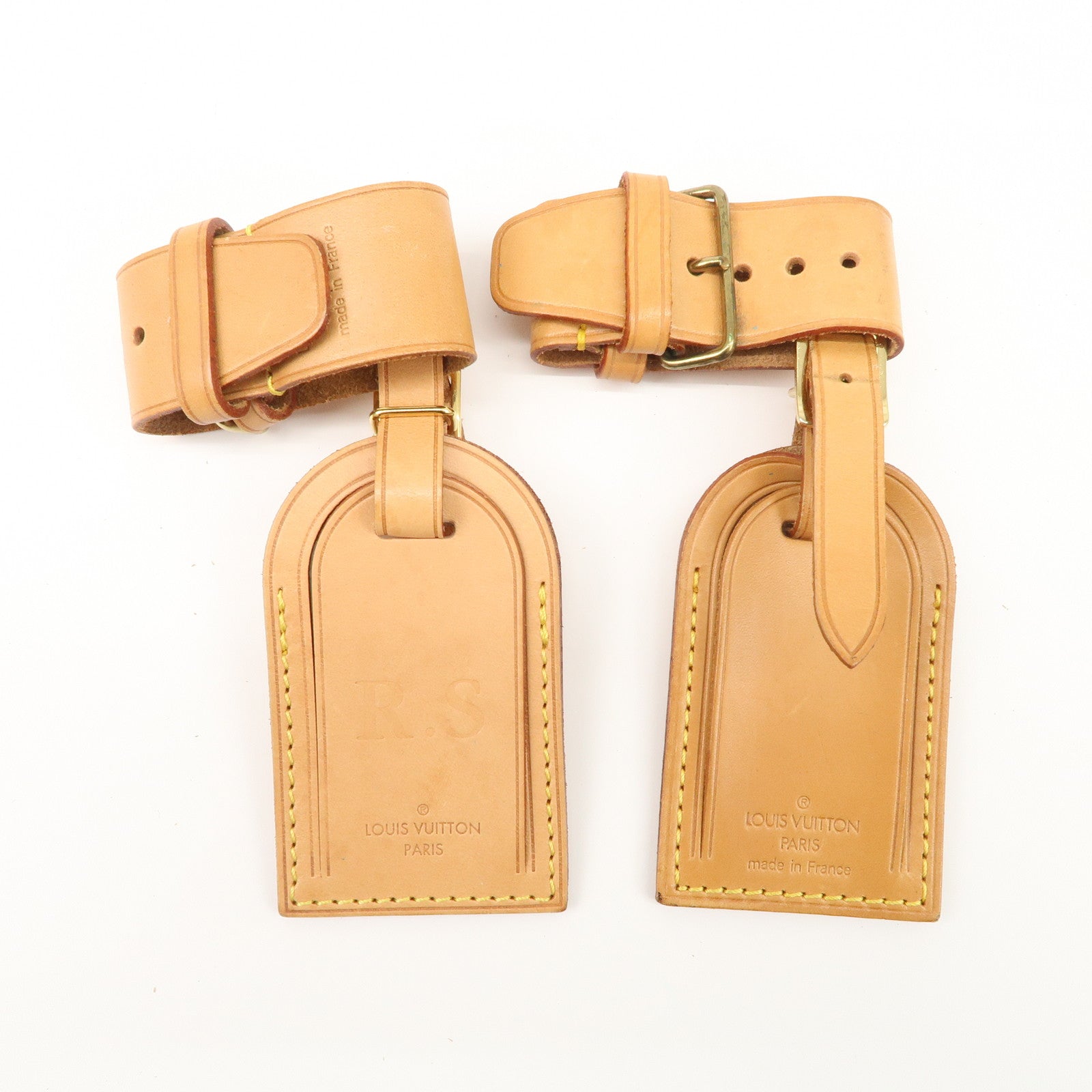 Louis Vuitton Set of 15 Nume Leather Name Tag & Poignet Natural Used