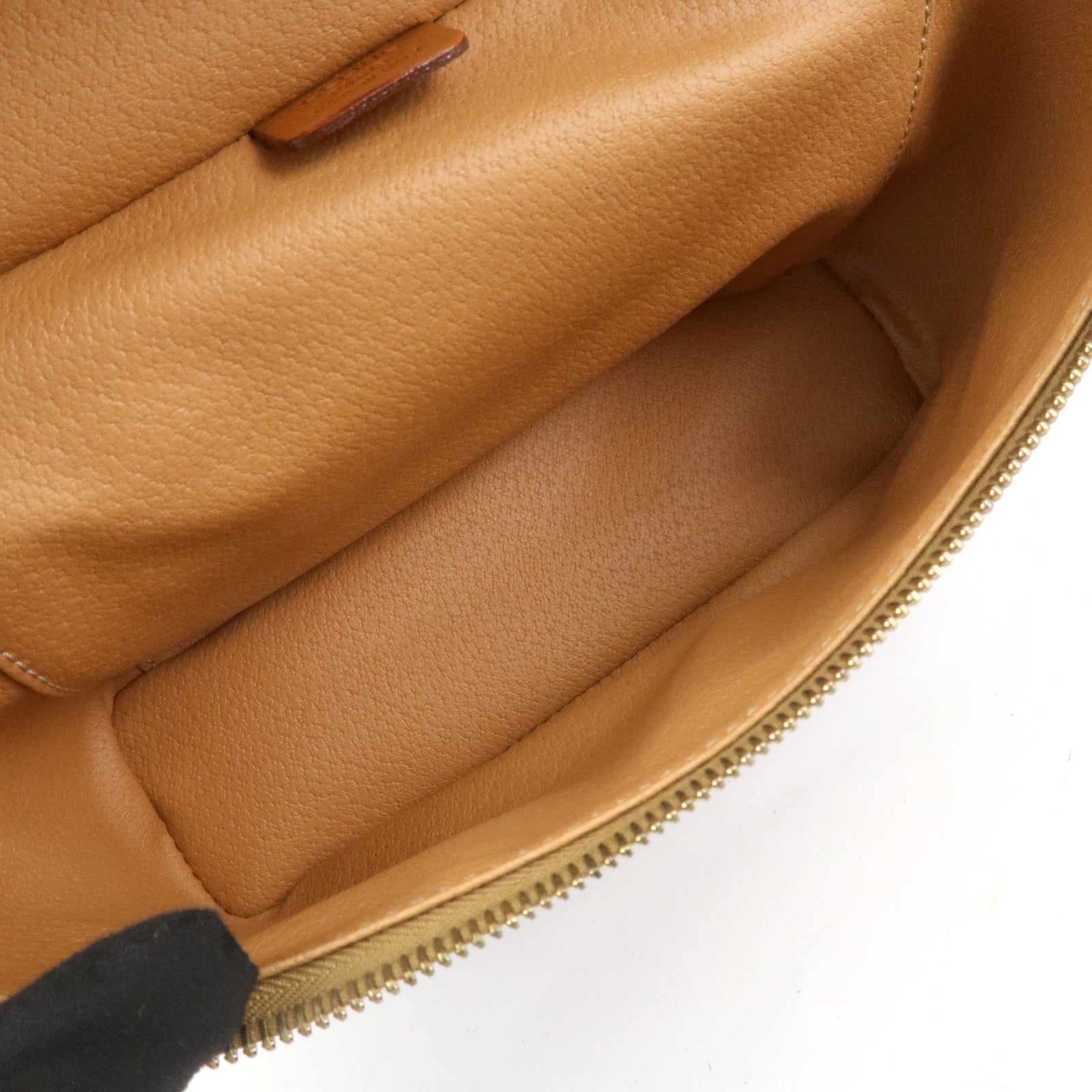 CELINE Macadam PVC Leather Vanity Bag Cosmetic Bag Hand Bag Brown