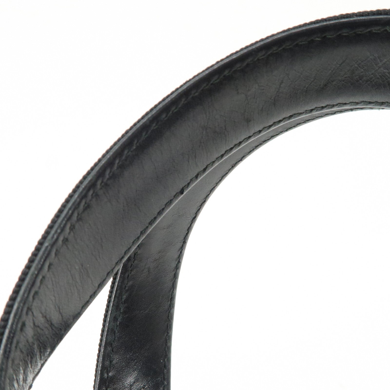 Ferragamo Vara Ribbon Leather Hand Bag Black Gold HDW