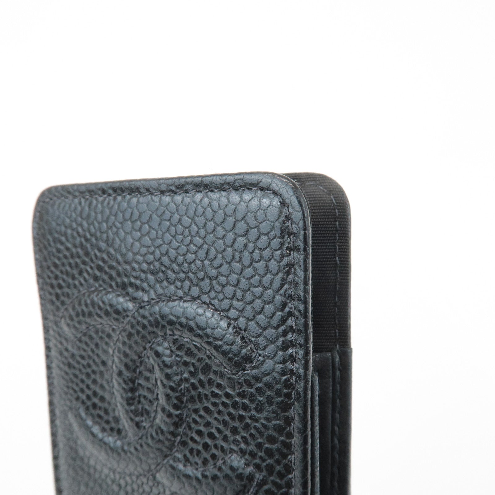 CHANEL COCO Mark Caviarskin Cell Phone Case Black Used