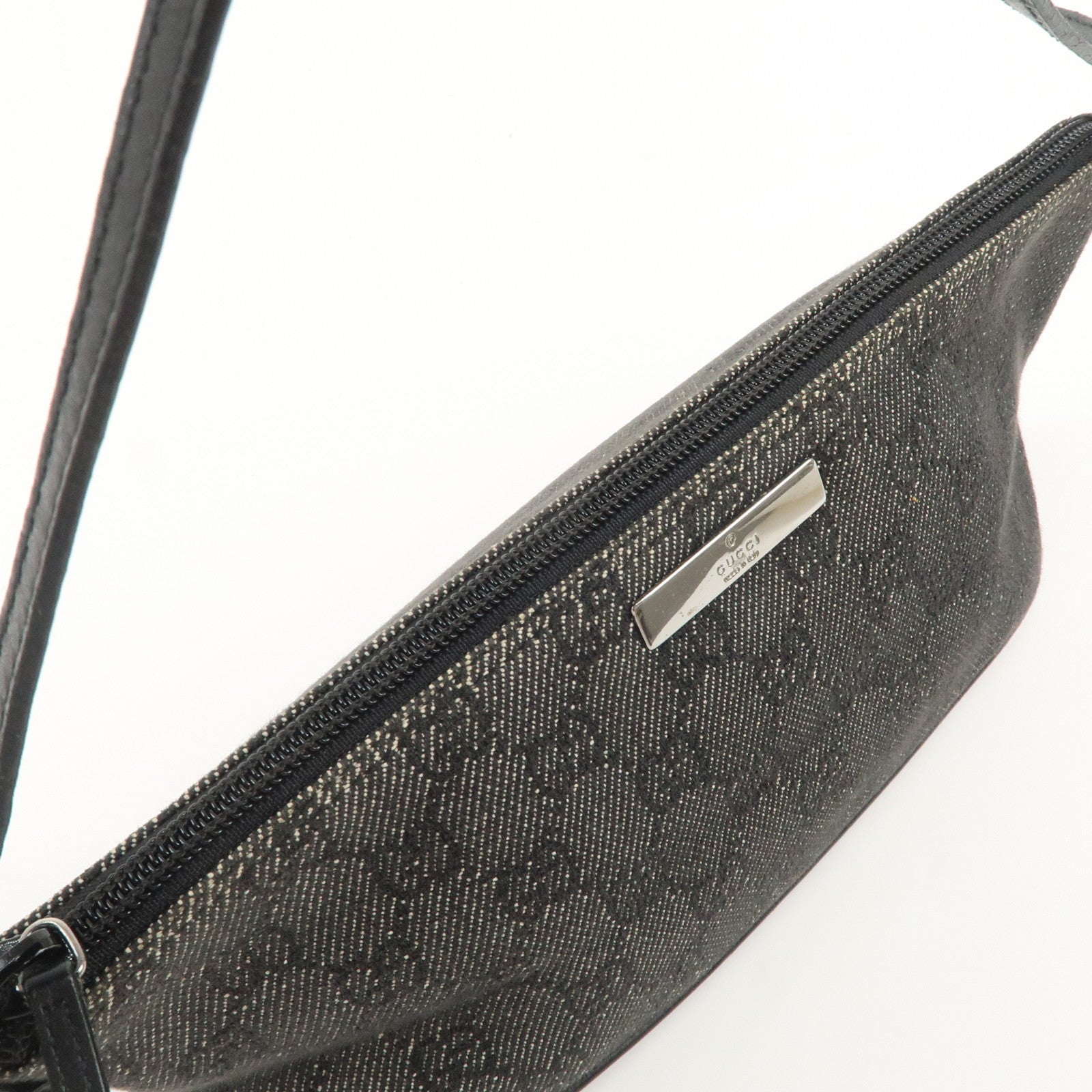 GUCCI Boat Bag GG Canvas Leather Accessory Poach Hand Bag 07198