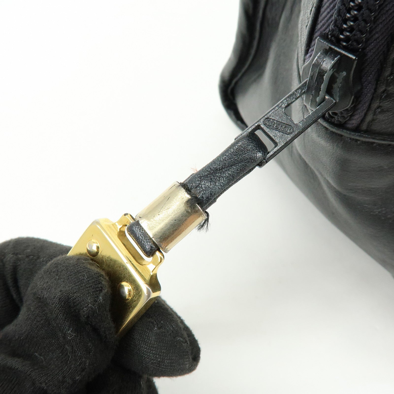 LOEWE Anagram Amazona36 Leather Hand Bag Boston Bag Black