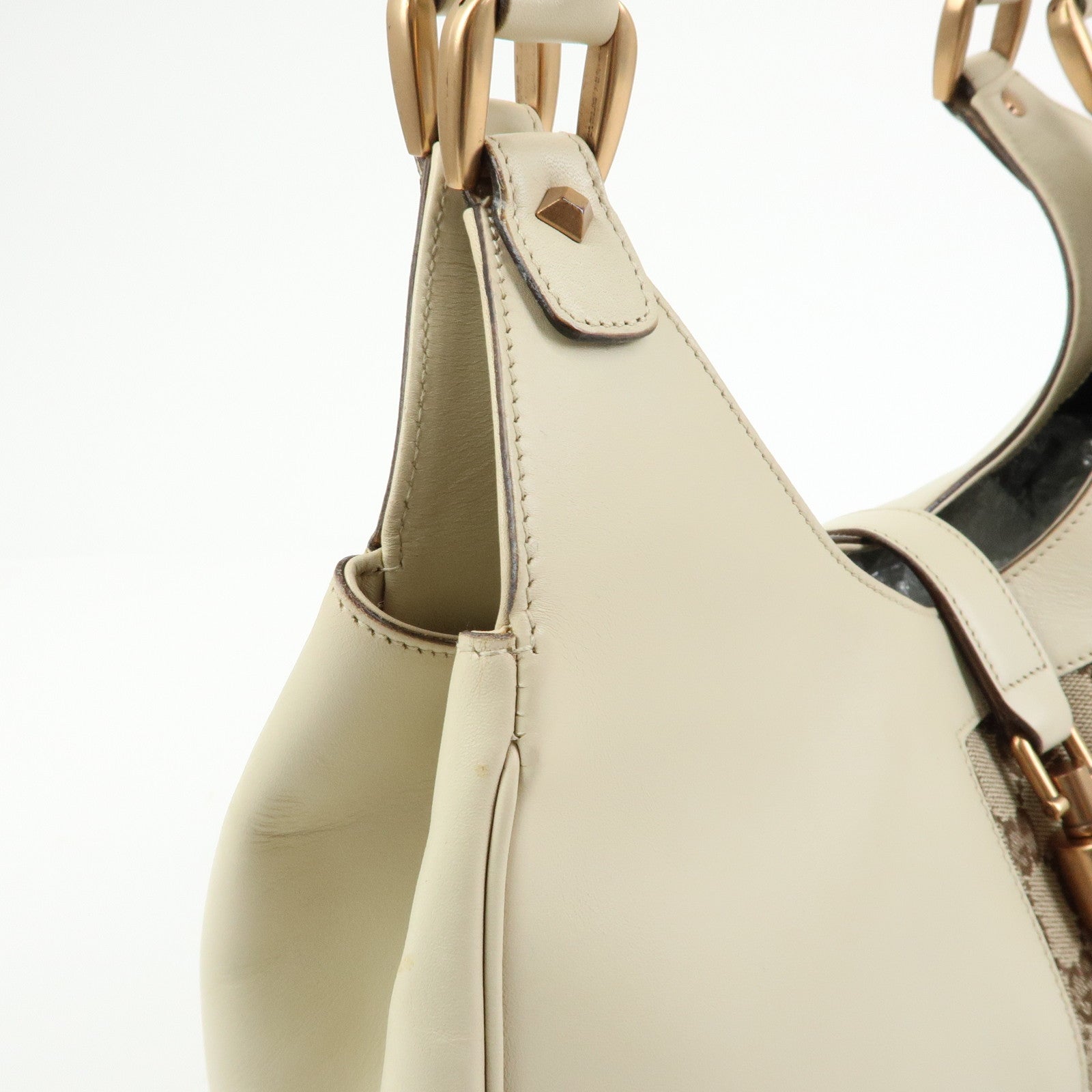 GUCCI New Jackie GG Canvas Leather Shoulder Bag Hand Bag 124407