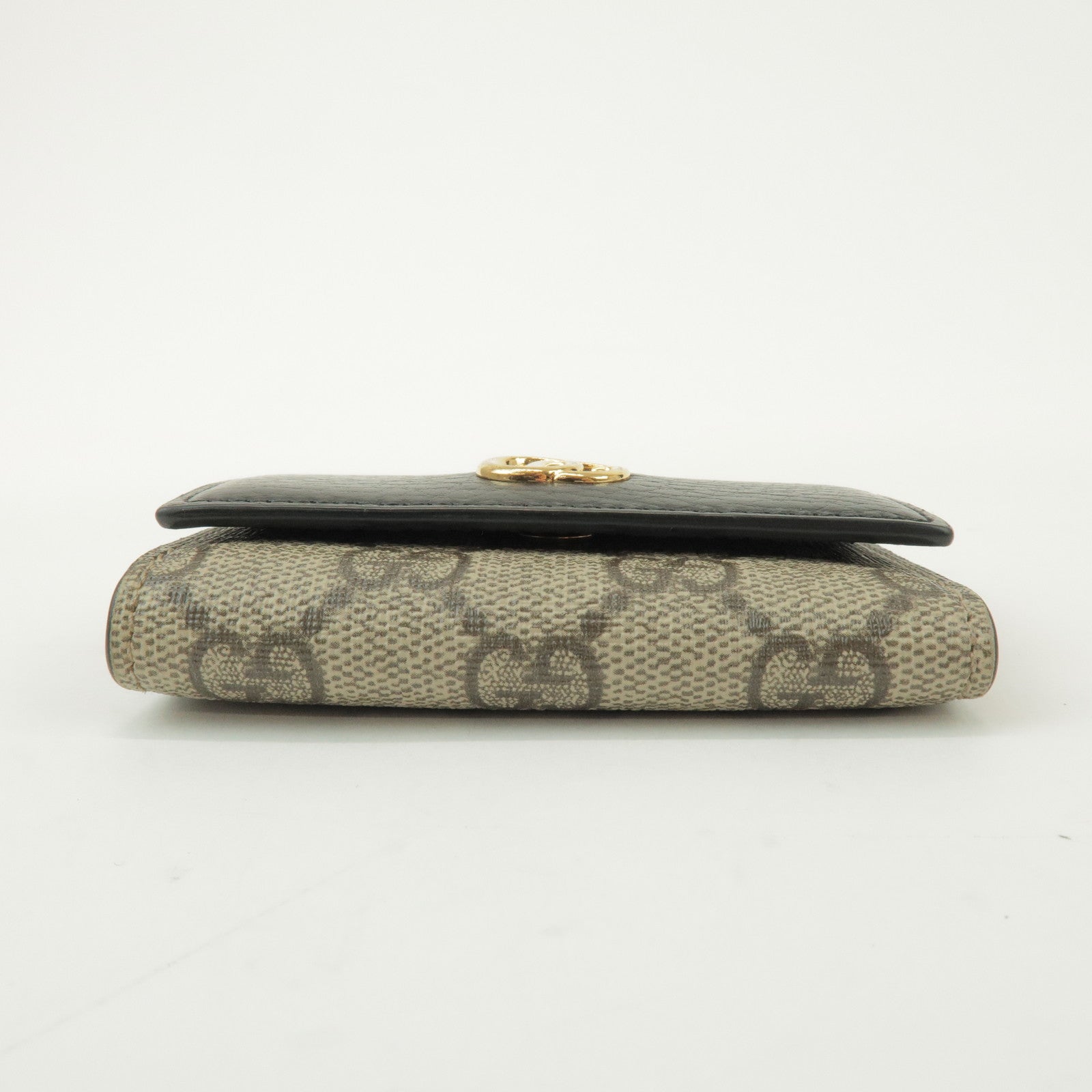 GUCCI GG Marmont GG Supreme 6 Rings Key Case Beige Black 456118