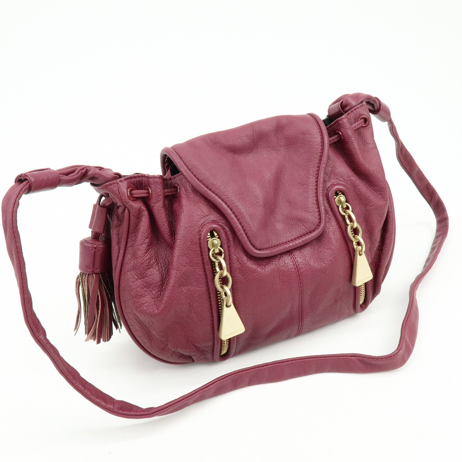 Chloe See By Chloe Leather Shoulder Bag Crossbody Bag Bordeaux