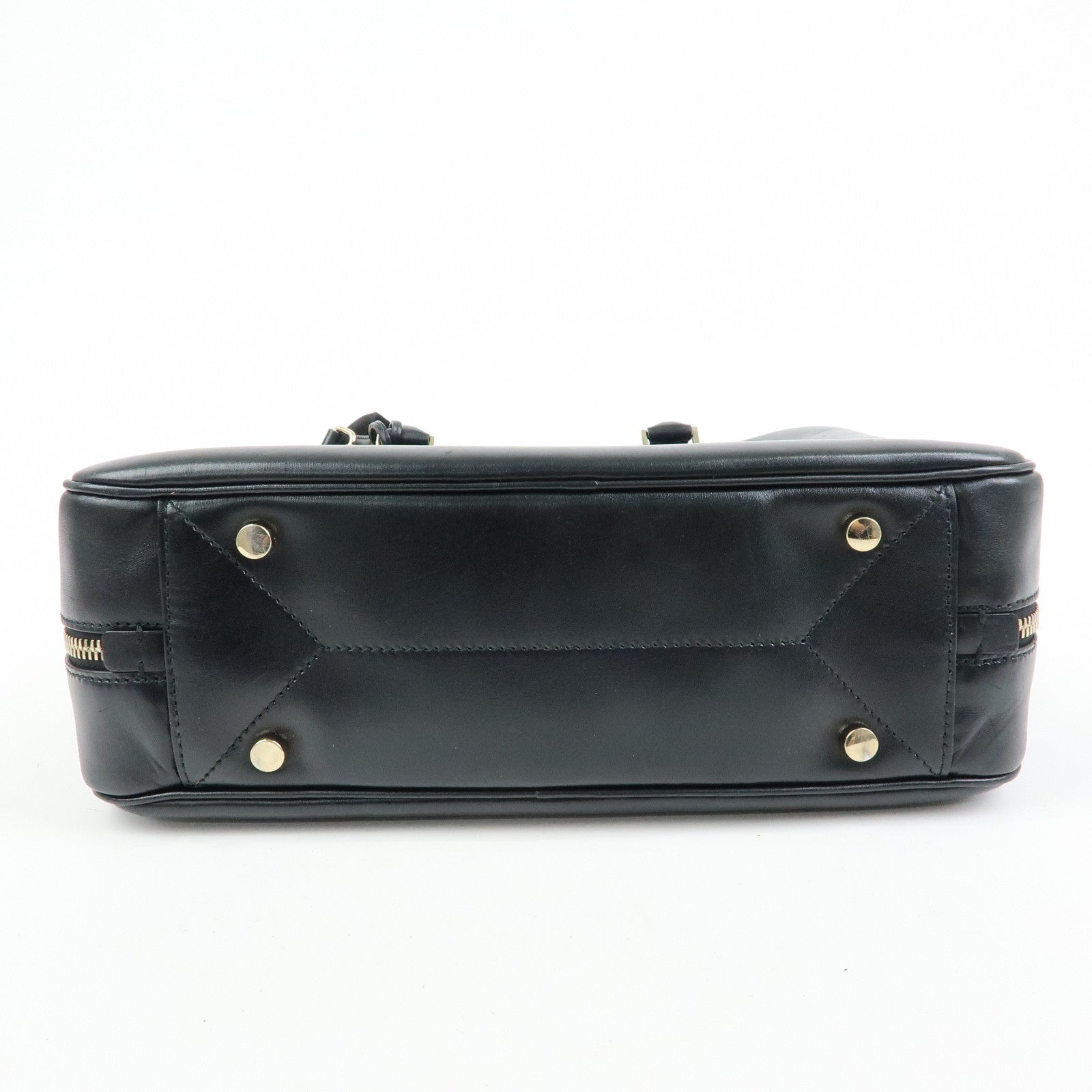 JIL SANDER Leather 2Way Bag Hand Bag Shoulder Bag Pouch Black