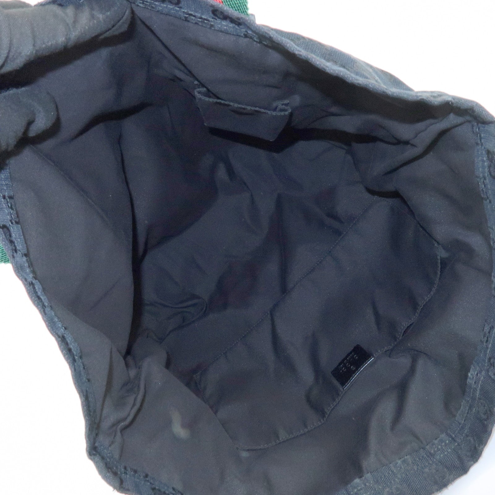 GUCCI Sherry GG Canvas Leather Tote Bag Shoulder Bag Black