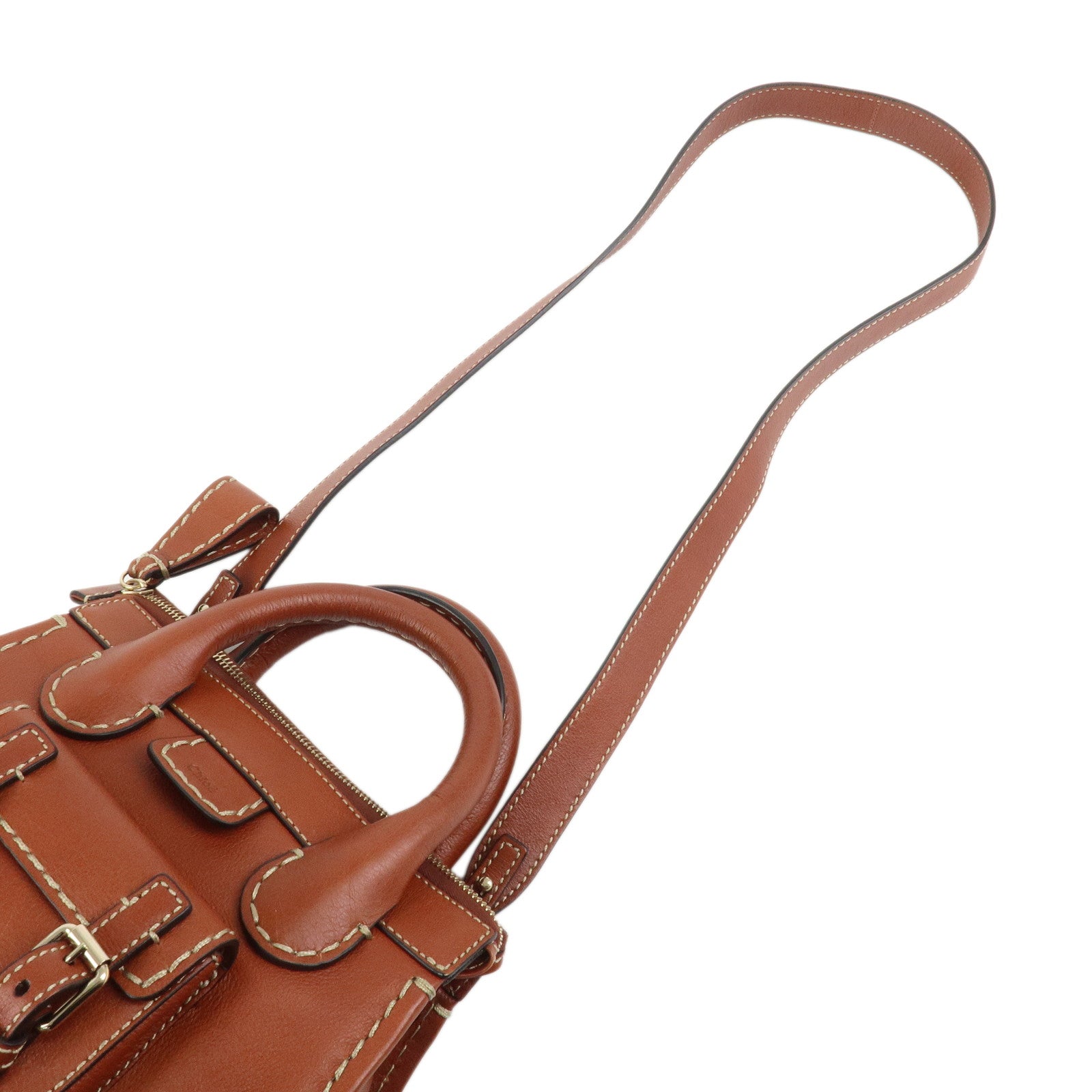 Chloe Edith Leather 2Way Bag Shoulder Bag Hand Bag Brown