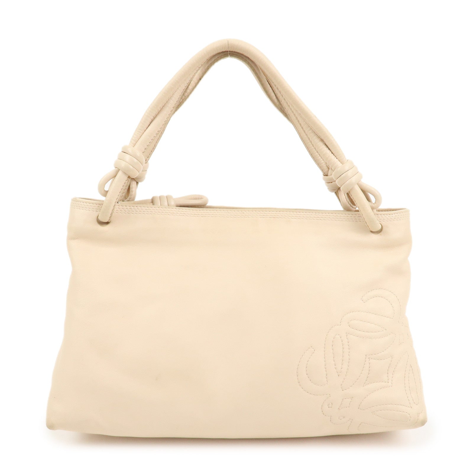 LOEWE Anagram Nappa Leather Hand Bag Shoulder Bag Beige