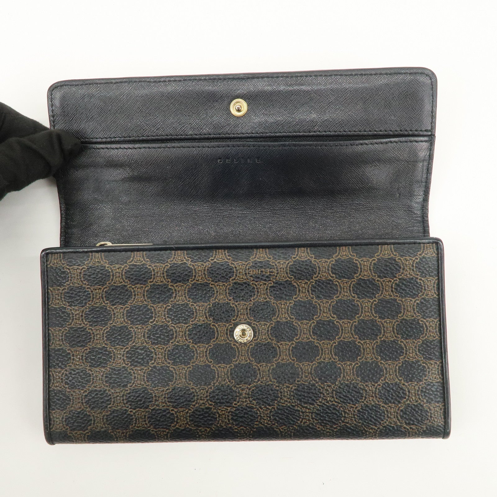 Celine Macadam Set of 2 PVC Long Wallet Brown Black
