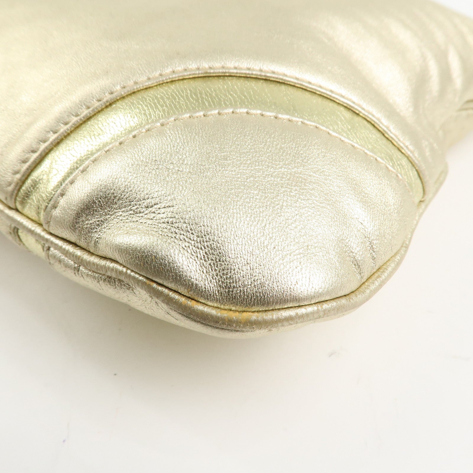 LOEWE Anagram Logo Leather Tote Bag Hand Bag Champagne Gold