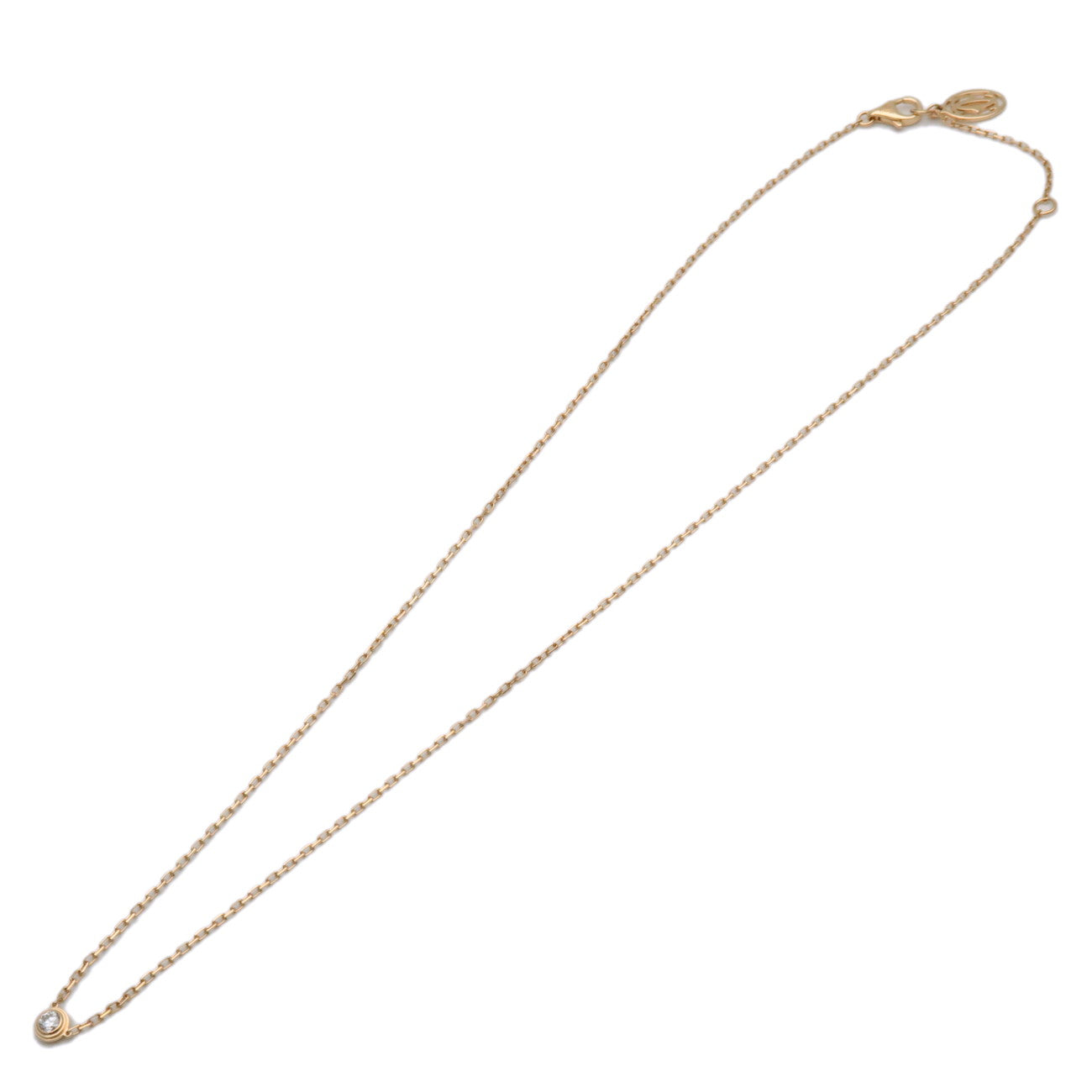 Cartier D'amour 1P Diamond Necklace SM K18 750YG Yellow Gold