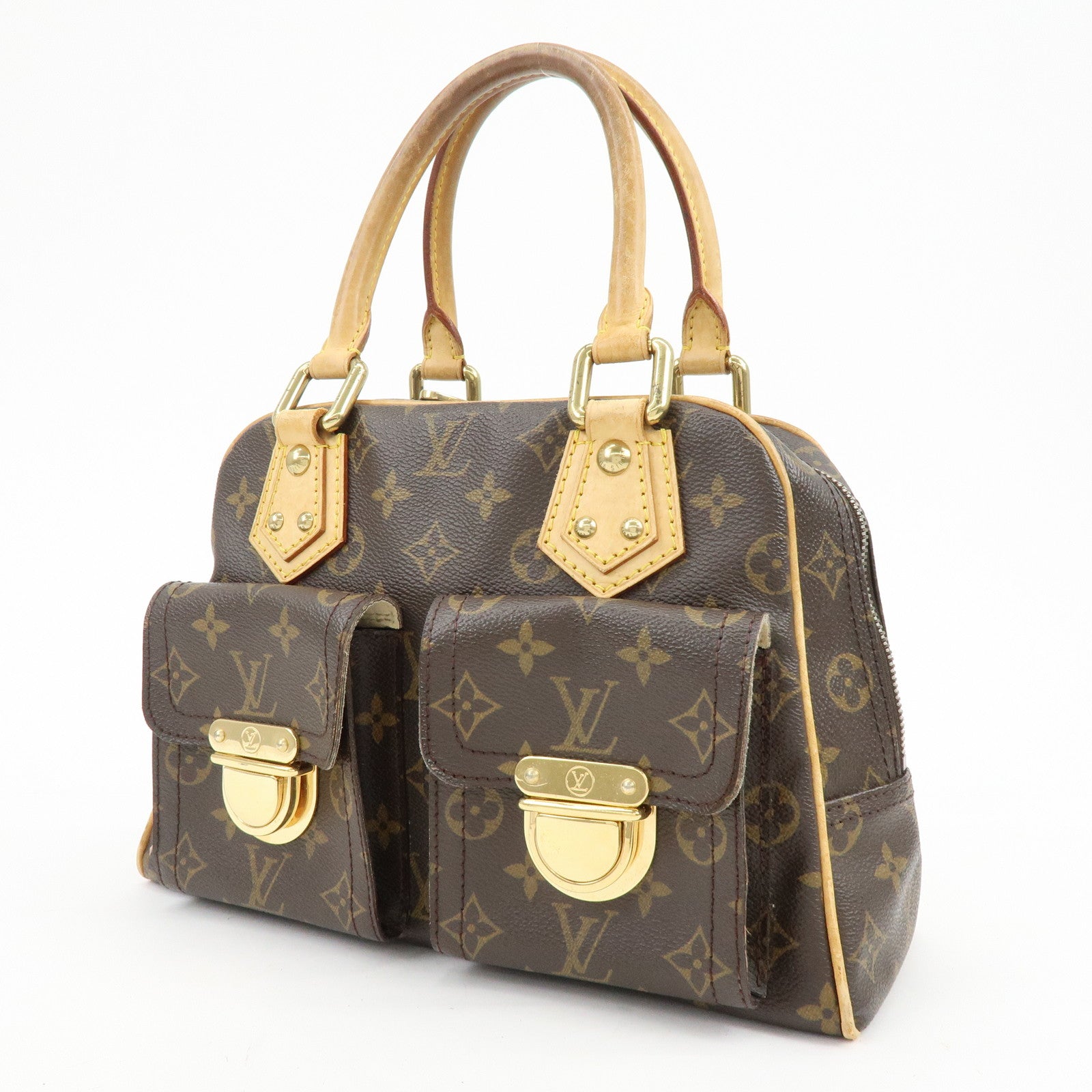 Louis Vuitton Monogram Manhattan PM Hand Bag Brown M40026