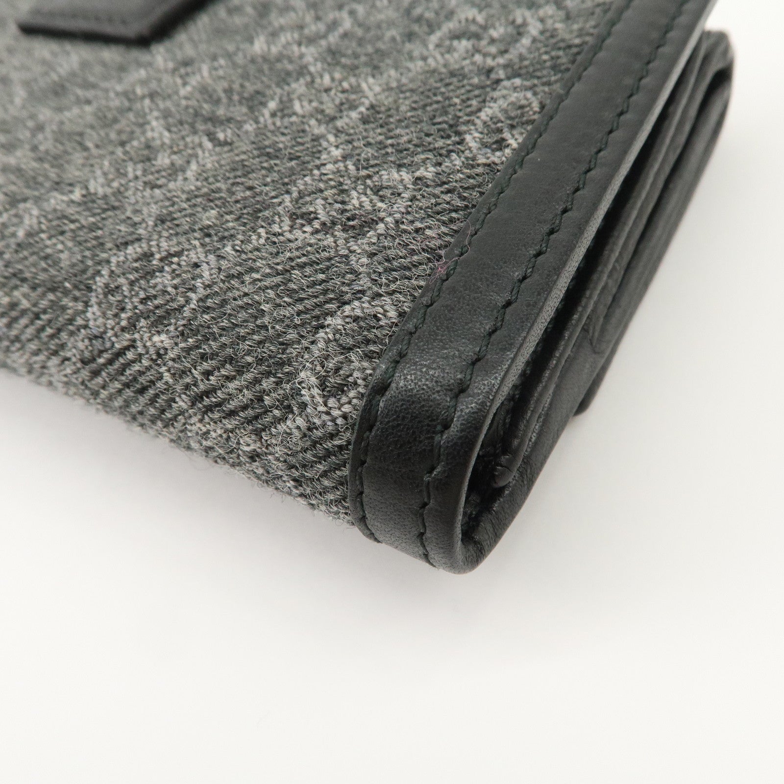 GUCCI Interlocking G Leather GG Wool Long Bi-fold Wallet 269903 Used
